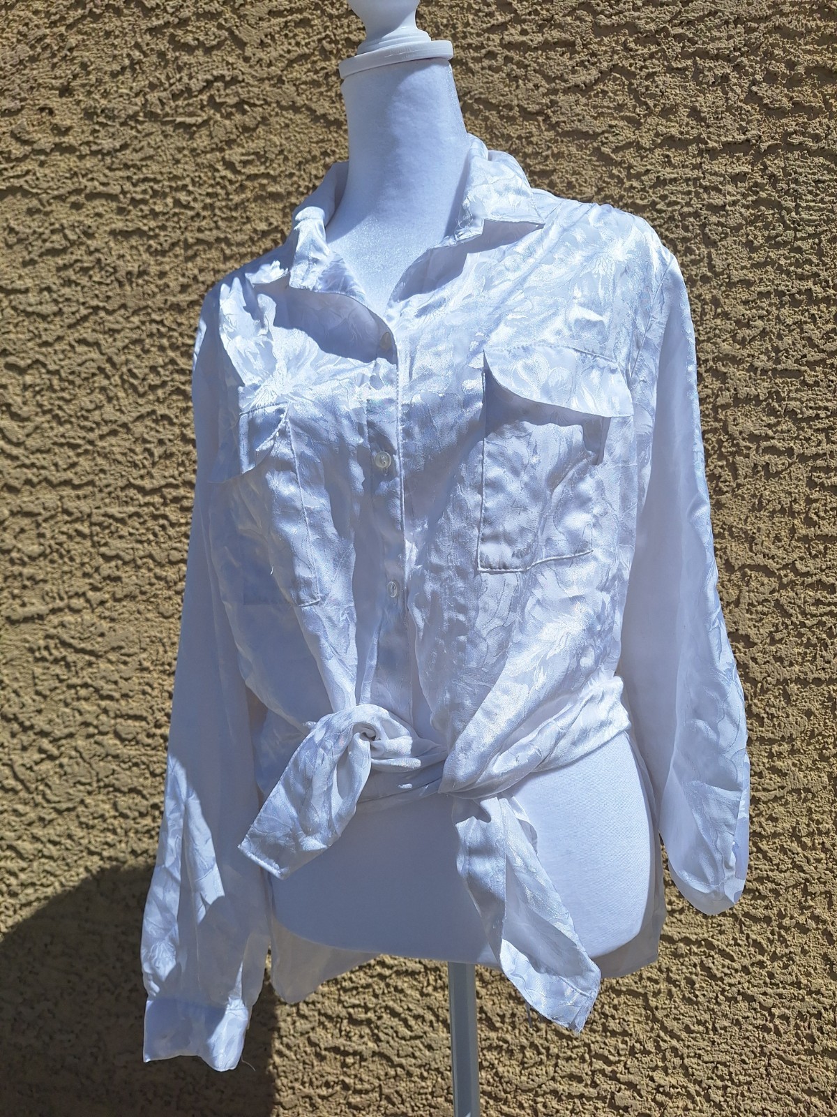 Vintage Polyester White Blouse From Mervyns