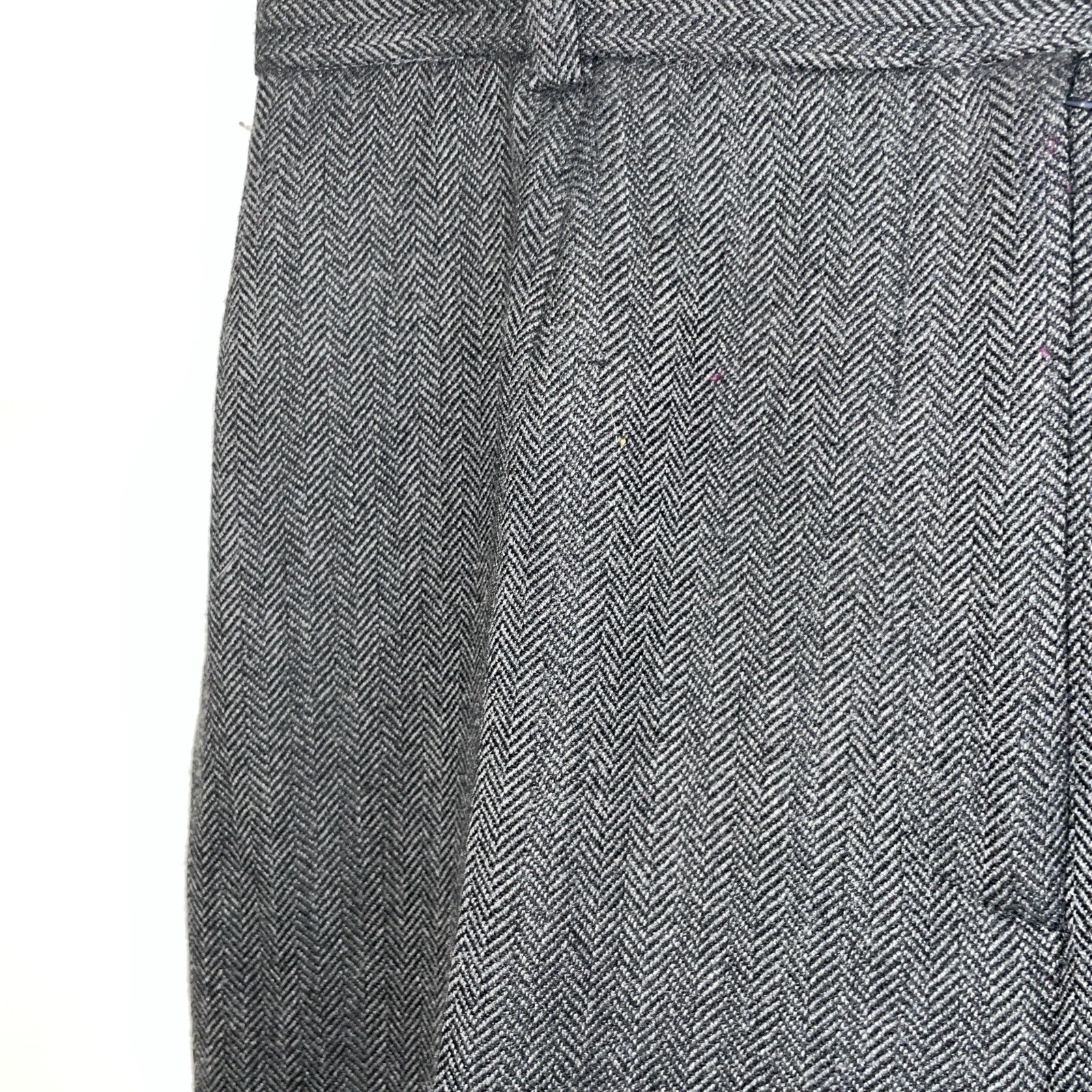 Vtg 1980’s David N. Sz 12 Herringbone 100% Wool Trousers High Waist Vintage