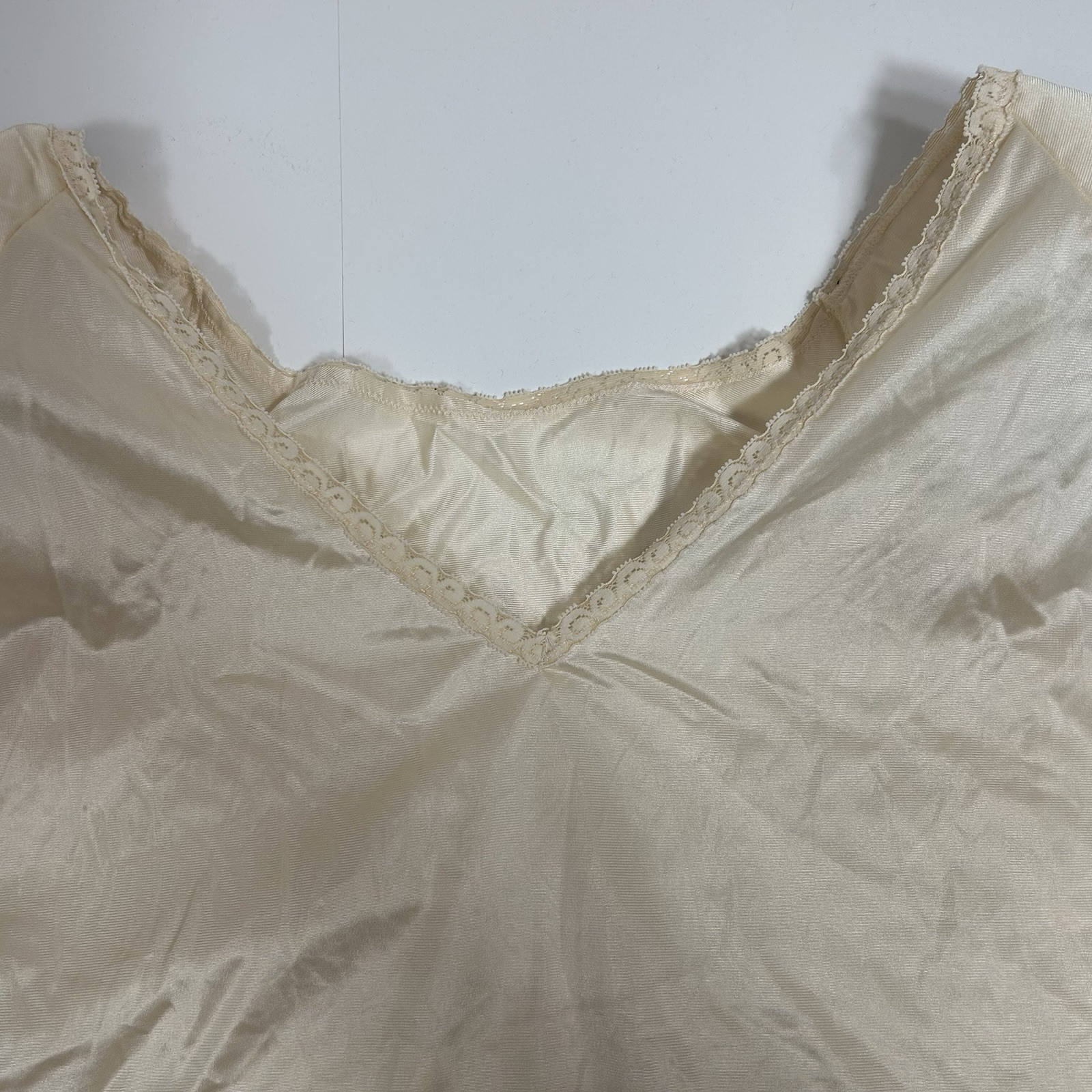 Vtg Jenelle Of California Lingerie Tan Beige Padded Shoulder Tank Top Sz 4X USA