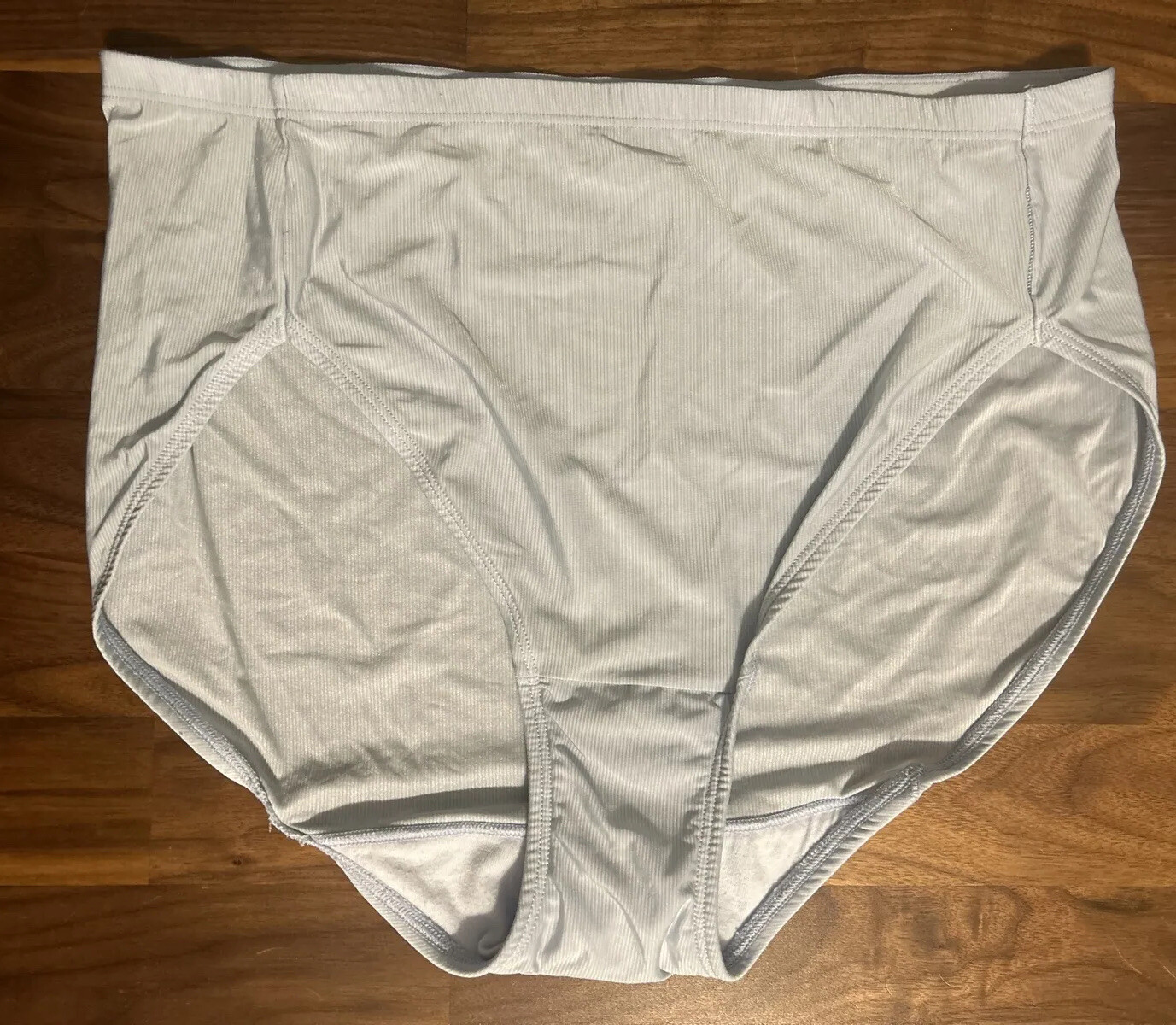 Vintage Vanity Fair Panties Blue Nylon Spandex Hi-Cut Panty Briefs 9/2XL Sissy