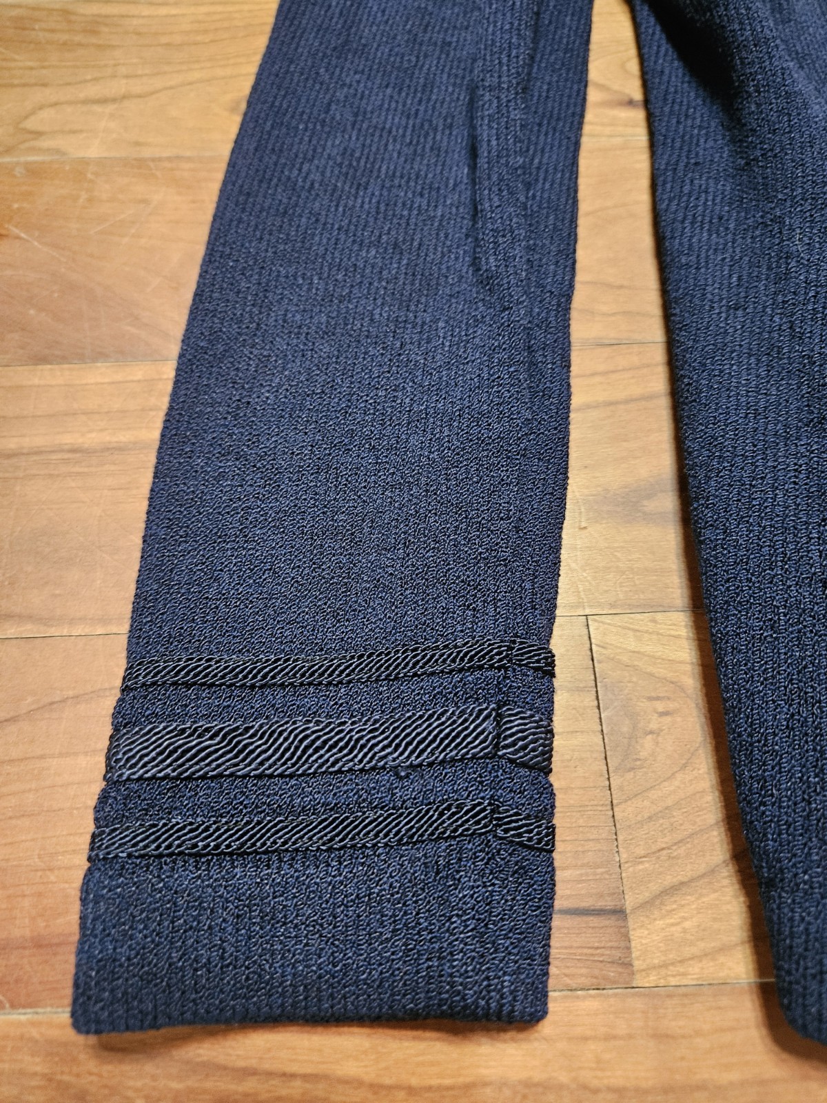 Vintage St. John Collection By Marie Gray Navy Blue Santana Knit Blazer Size 6