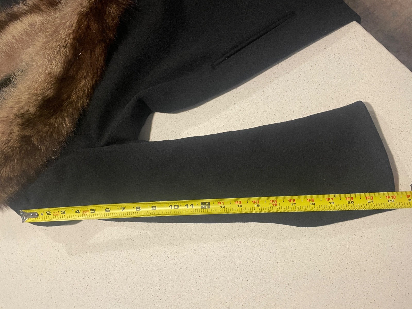 VTG Forstmann Fabric styled Central Park Wool Fur Collar Coat 12/14 Black USA