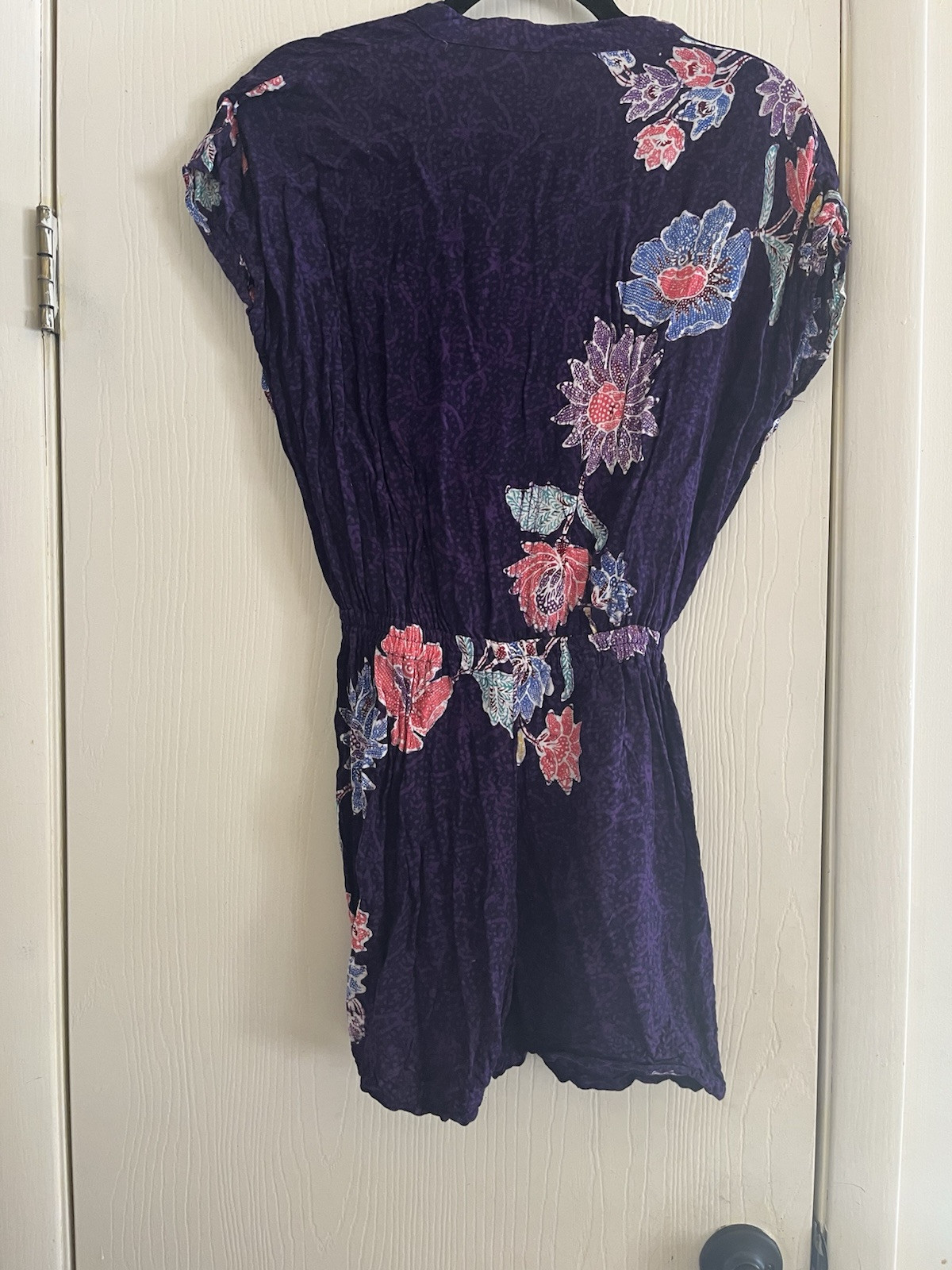 VTG Rayon Batik Boho Festival Coconut Grove Beach Shorts Jumper Romper Xs