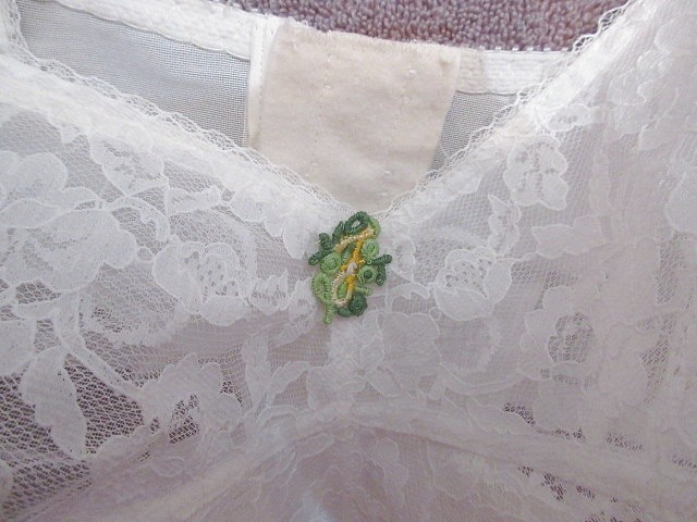 Vtg Pointy Bullet Bra Size 40DD Floral Lace Fetish Burlesque Pin Up 50s 60S USA