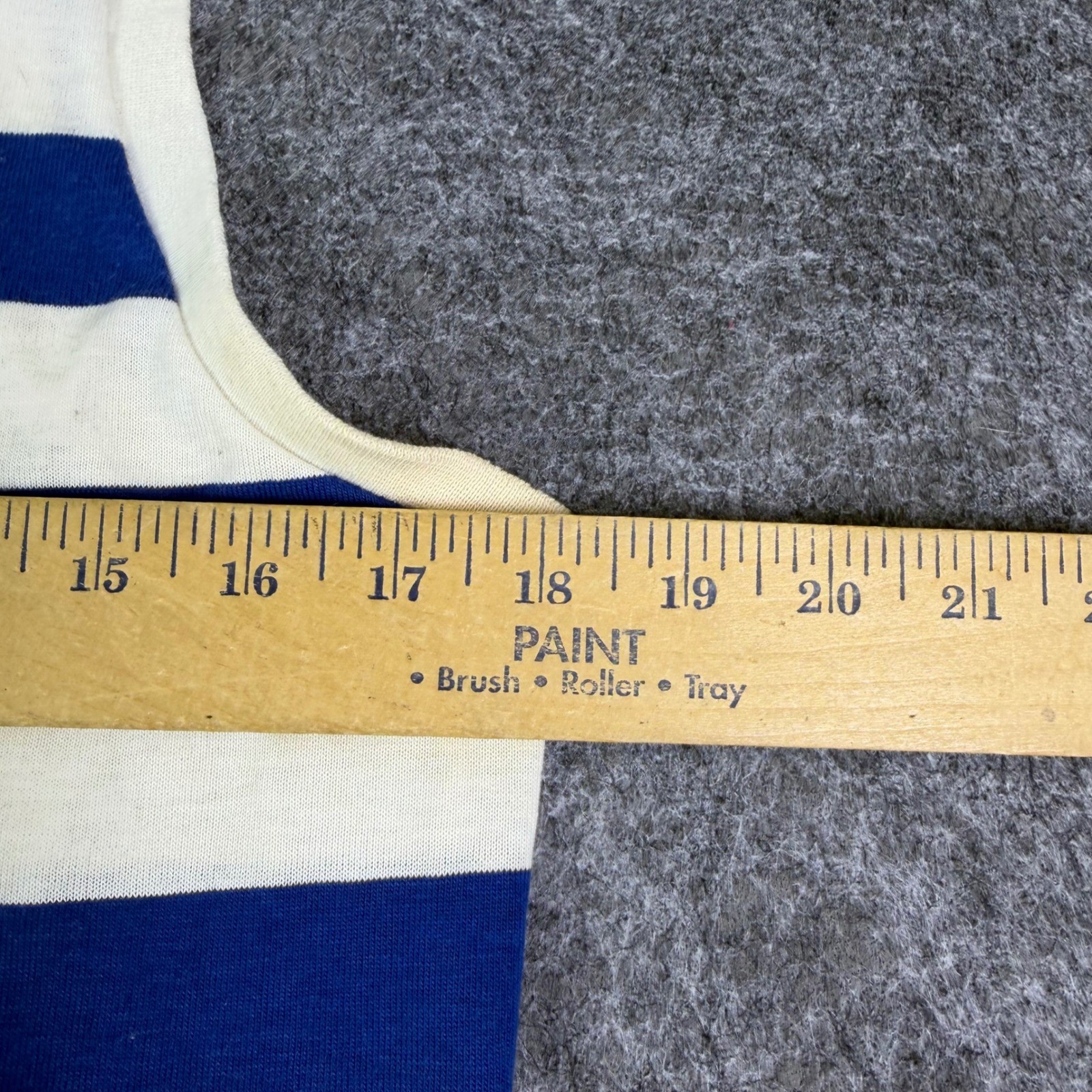 Vintage Blue White Striped Tank Top Sleeveless Nautical Scoop Neck Jersey Tee