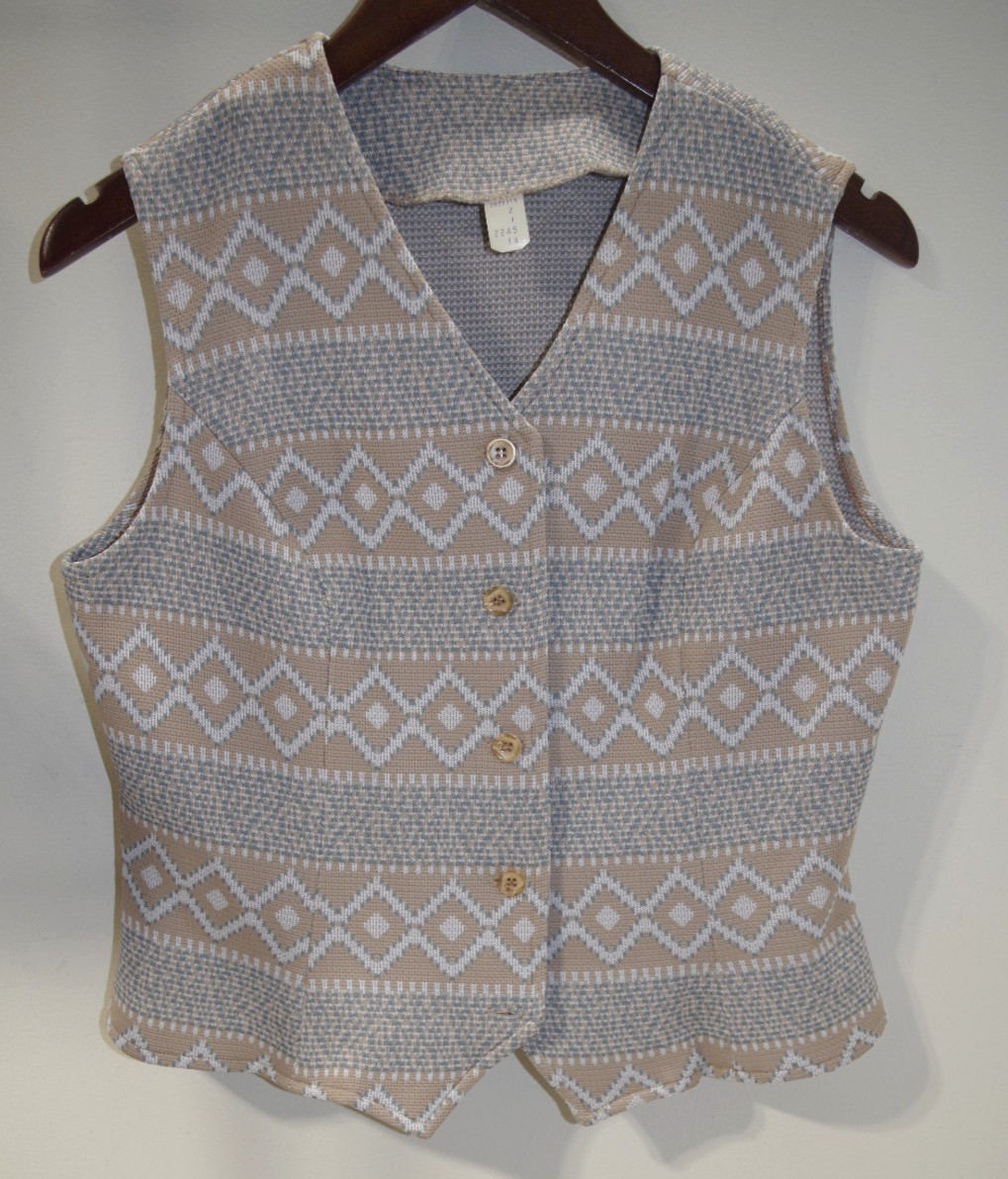JJ Vintage Marty Gutmacher Set – Jacket & Vest 14 Textured Encron Polyester Knit