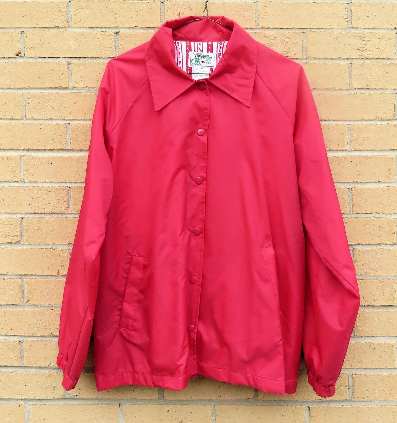 Haband for Her Red Nylon w/ Cotton Lining Rain Jacket Coat size M – used