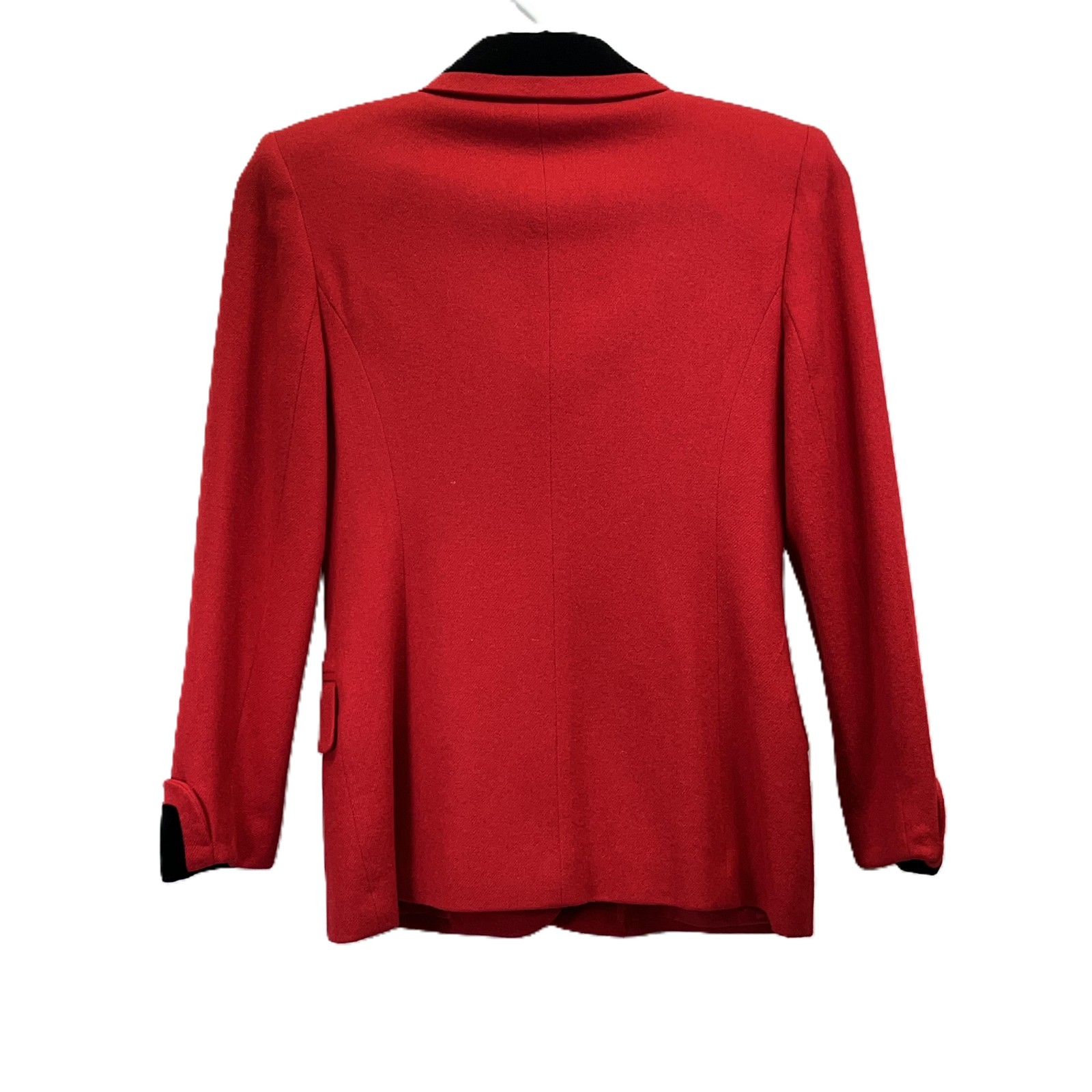 VTG Casual Corner Red 100% Wool Womens Padded Shoulder Blazer Jacket Size 4