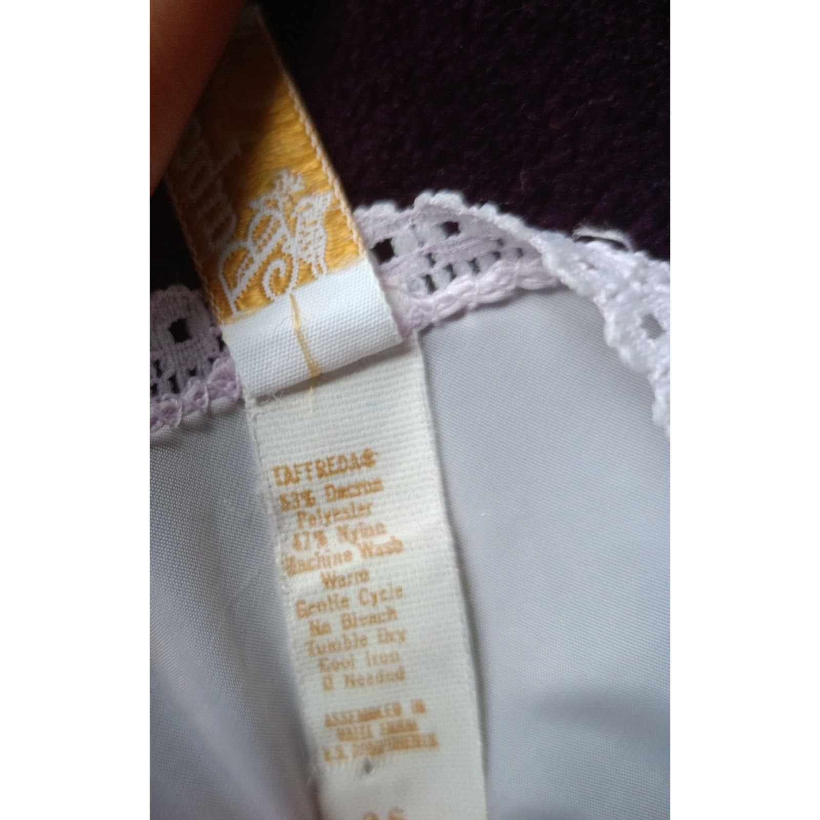 Vintage Barbizon Daffreda Full Slip Lingerie Lace Poly Nylon Size 36