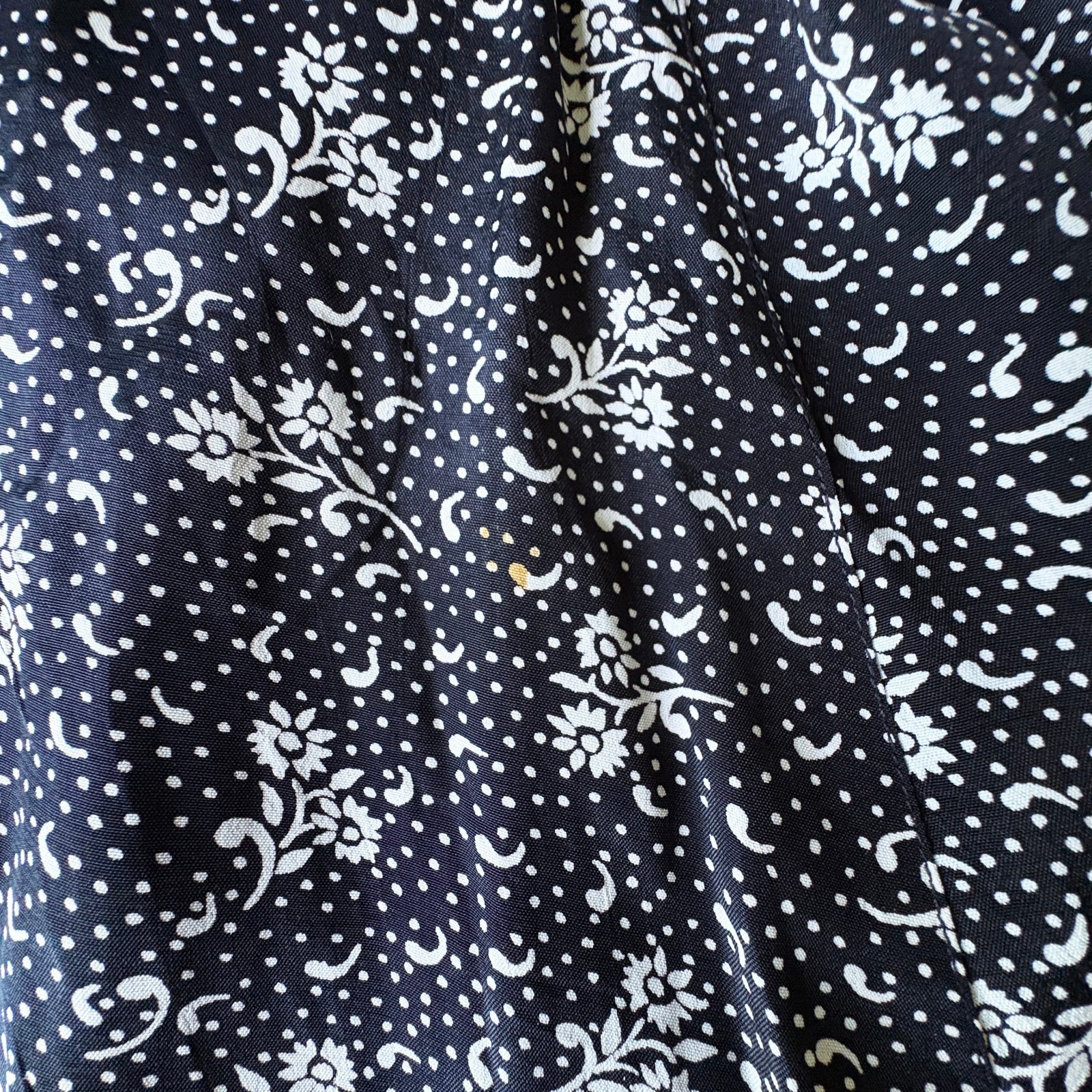 Vintage 90s Nostalgia Black Floral Print Prairie Dress, Rayon, Size M 11/12
