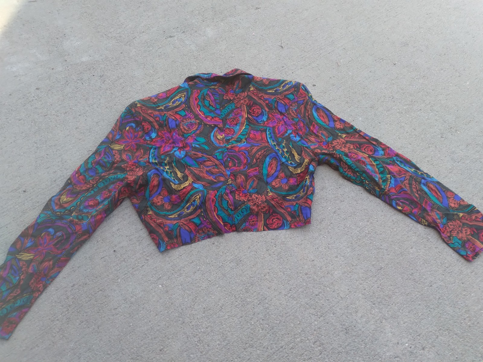 Vintage La Belle Fashions Top Women’s Small Crop Top Long Sleeve 90s Style