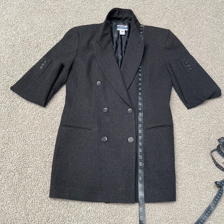 Vintage Pendleton Women’s Black Wool Double Breasted Blazer USA Vintage 12 Tall