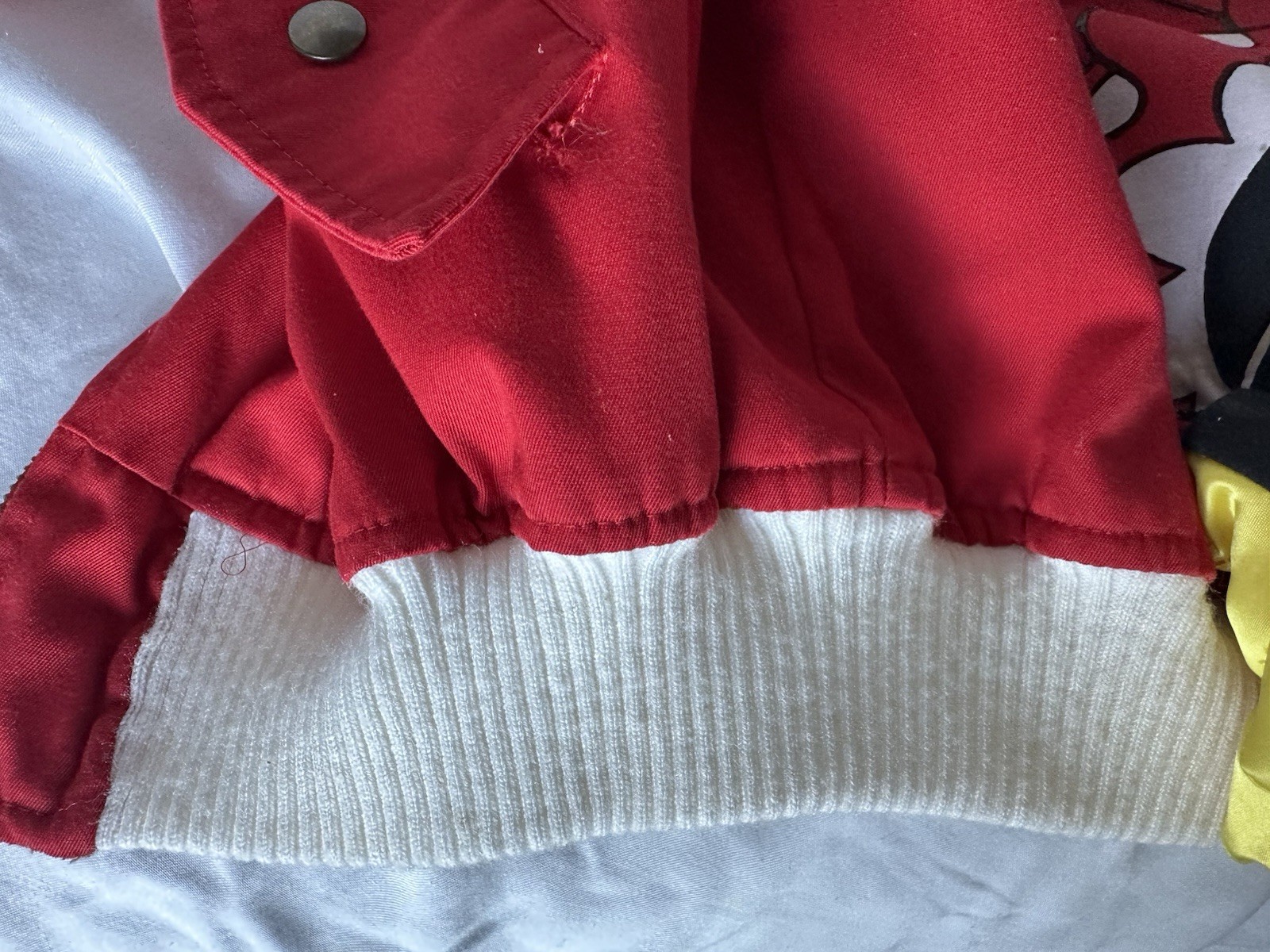 Vintage 80s Colleen Minnie Mouse Bomber Jacket 3D Plush Japan Disney Red Large