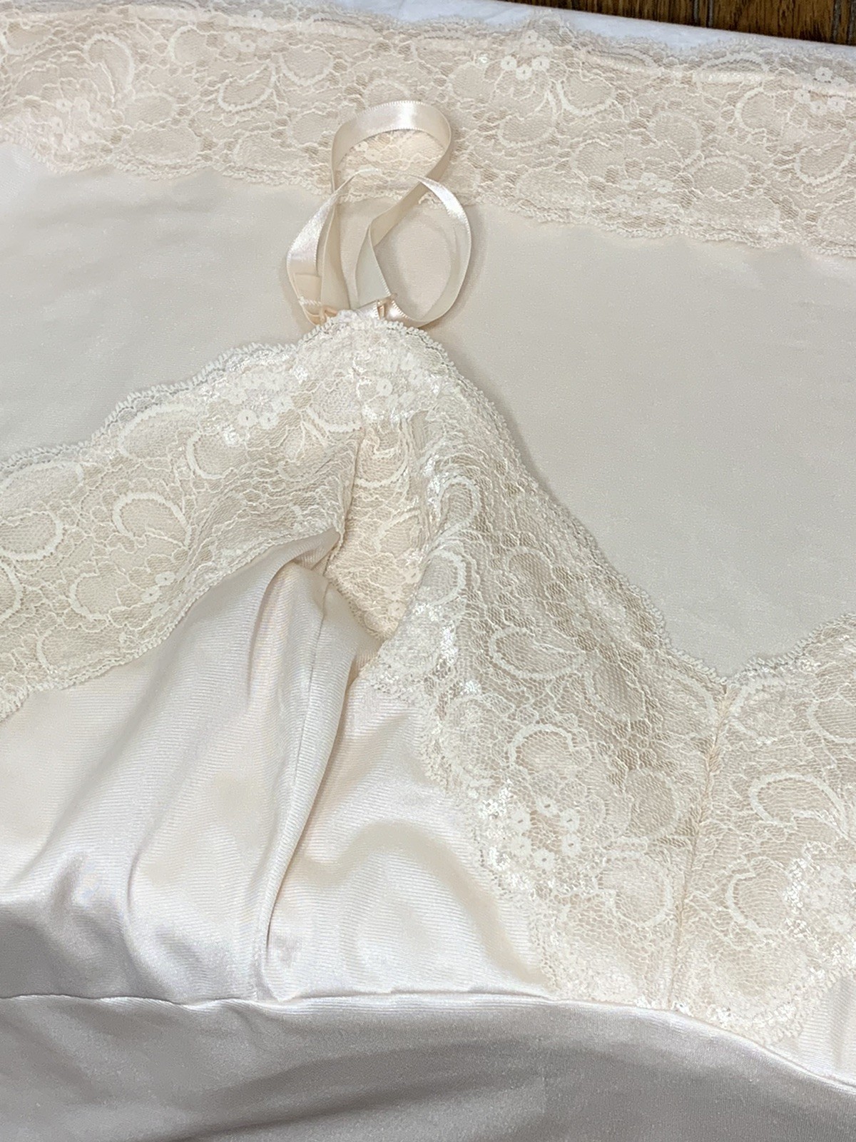 Vintage Dixie Belle Slip Dress 42 XL Silkie Smooth Femme Chantilly Lace #4514