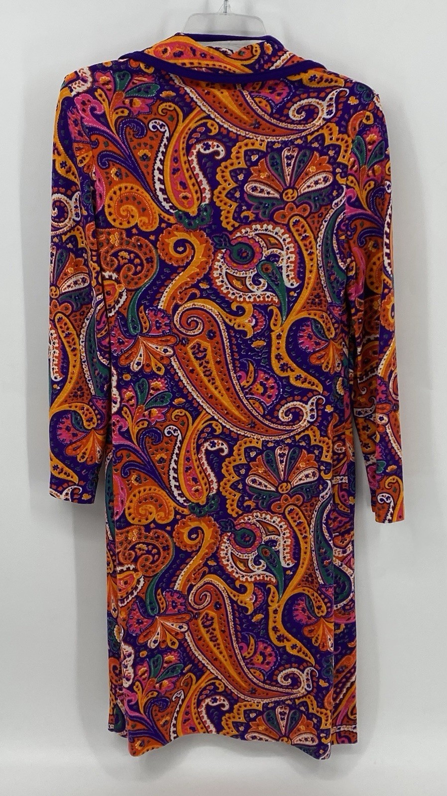 Vintage NPC Fashions Paisley Dress Knee Length Size 12 1/2 Zip Front Collared