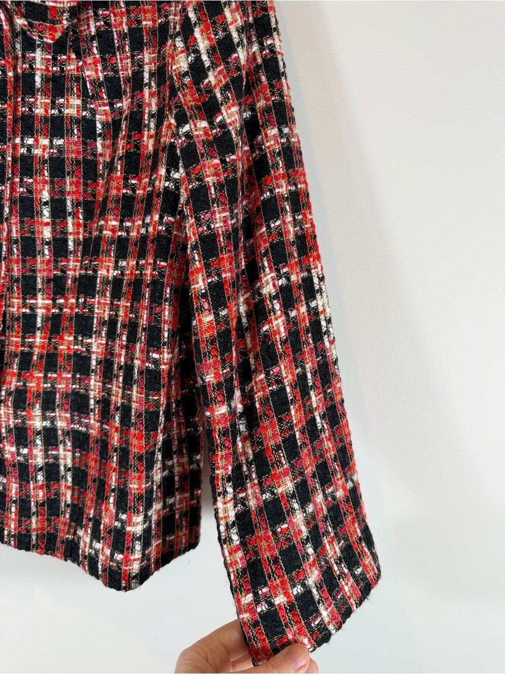 Scott Taylor Red & Black Tweed Button Jacket Medium Petite