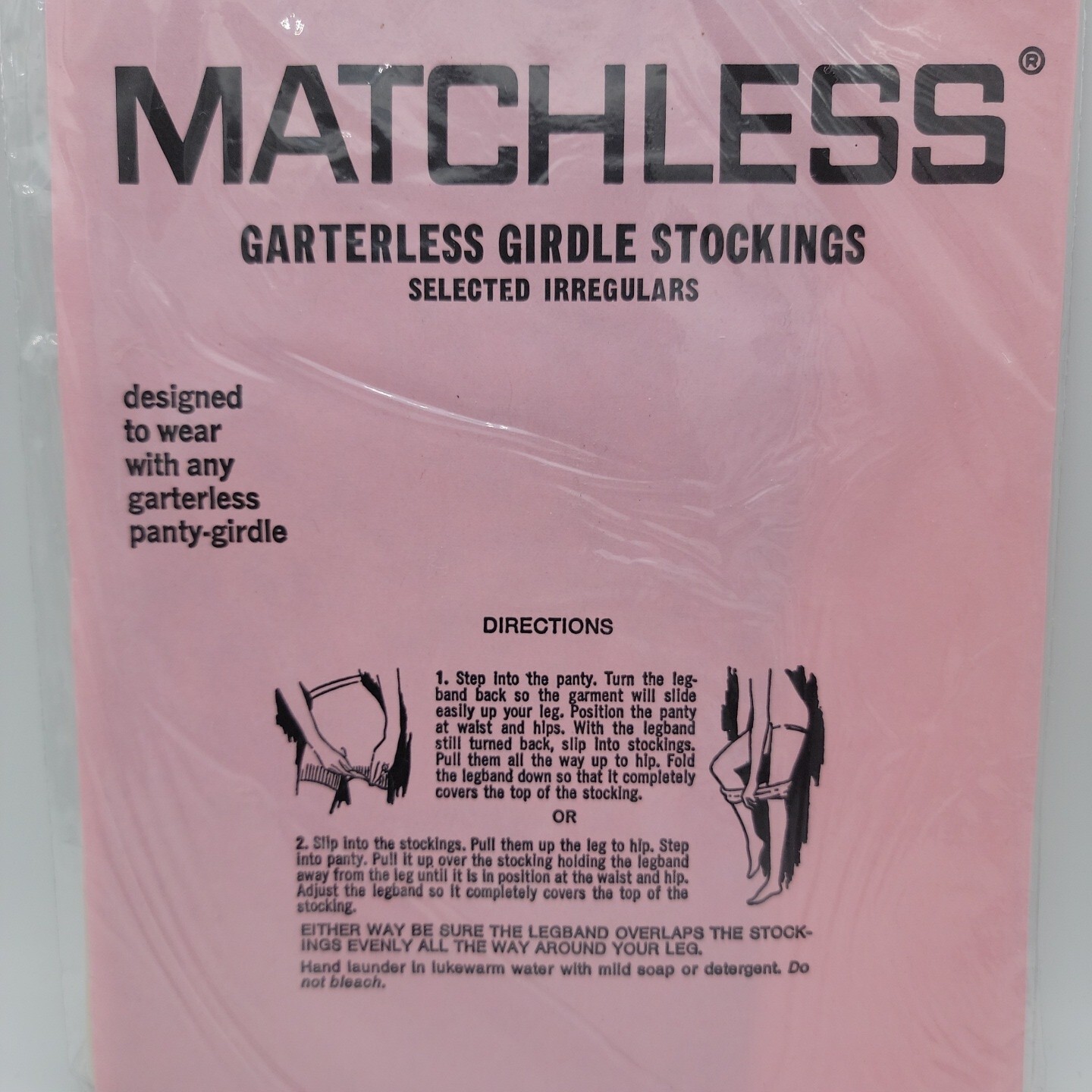🌟MATCHLESS – GARTERLESS GIRDLE STOCKINGS – Brown – Size Medium 8.5 – 9.5🌟RARE