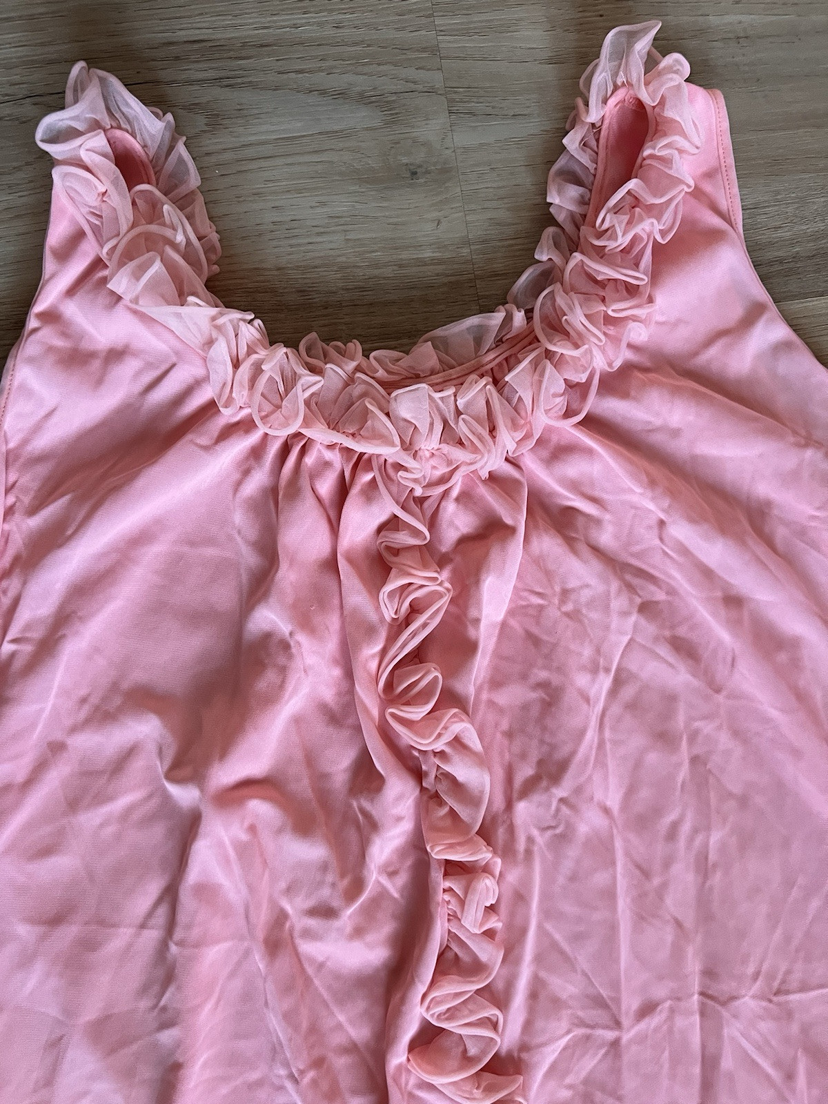 VTG Babydoll Ruffles Nightgown Lingerie Rare Pink Sculptress Intimate Fashions
