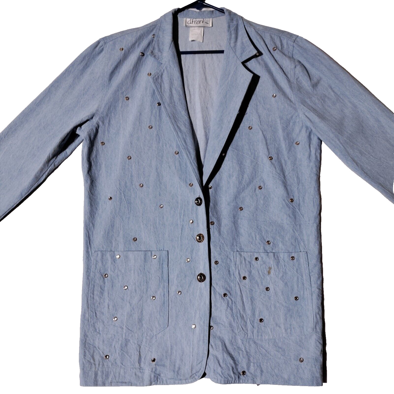 D. Frank Vintage 80s 90s Stud Embellished Shirt Size 6 USA – Imperfect, Stain