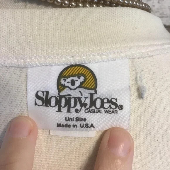 SLOPPY JOES Woman’s Vintage 80’s 90’s Cream Batwing Open Cardigan Reg Uni Size