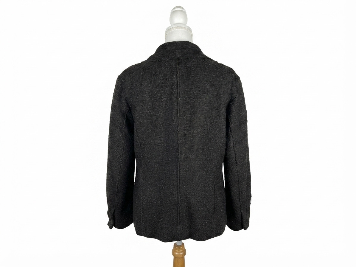 Classic Timeless Old Money Look Black with Brown Alpaca/Wool Blazer