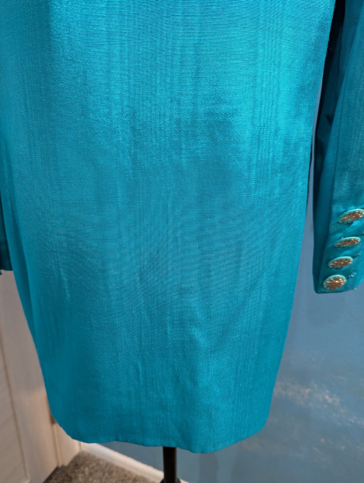 CRISCIONE Vintage Turquoise Blazer Embellished. size 6P. Made in USA