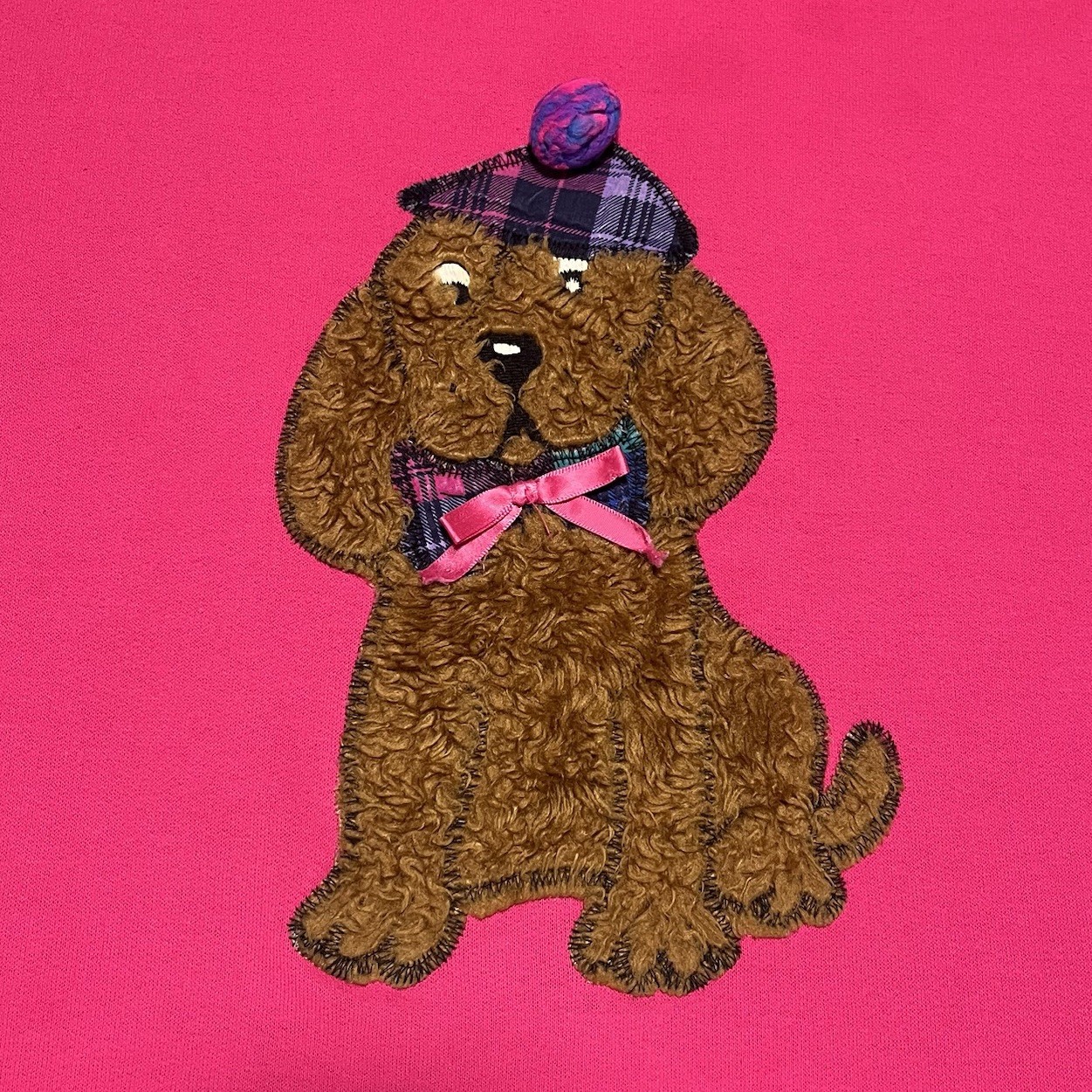 VTG Comfy Club Dog Sweatshirt Nightgown Sleep Shirt Pink Long Sleeve 80s USA L