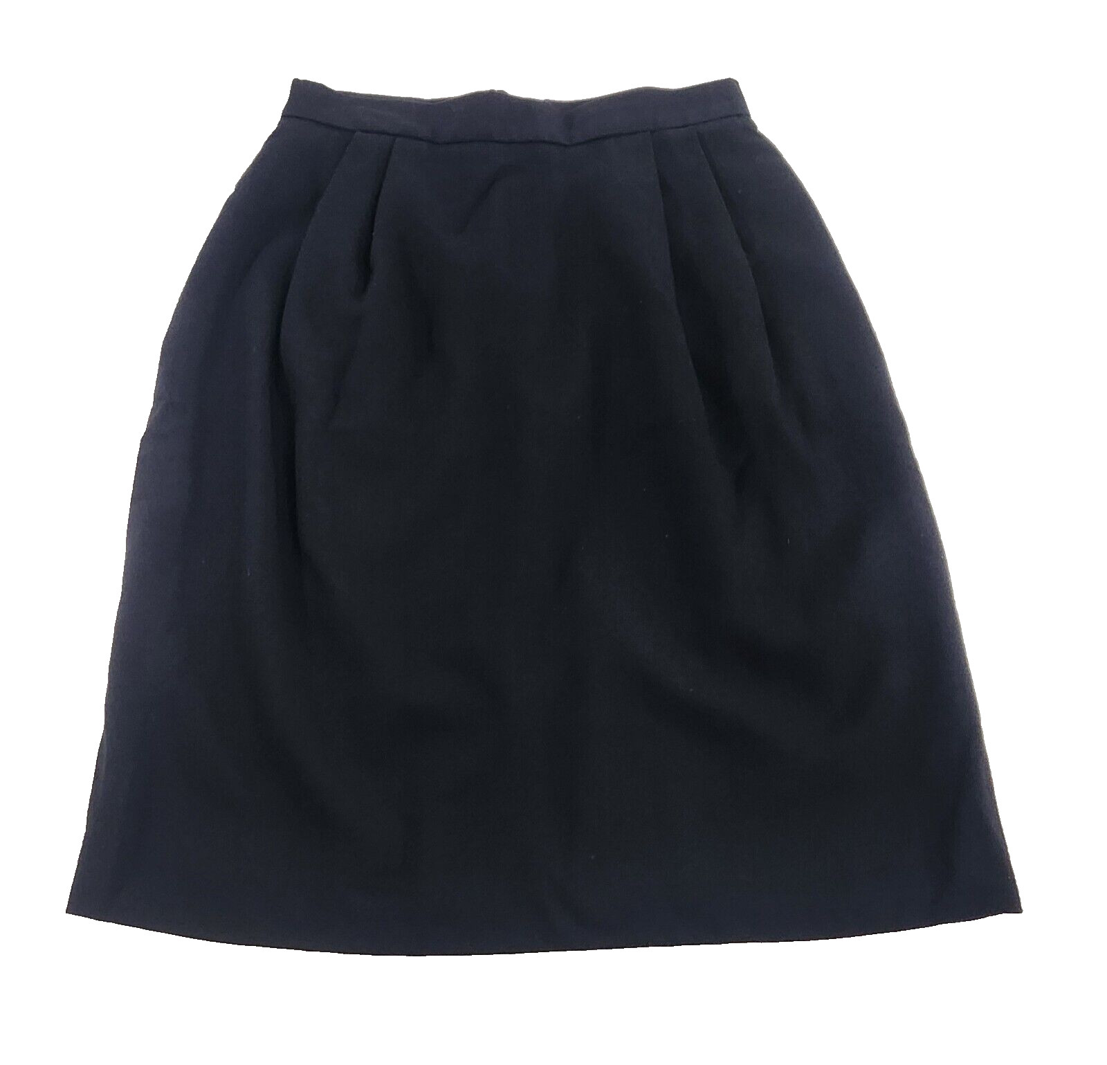 VTG High Waist Black Pleated Skirt A Line Pencil Silhouette SZ 8 Office Siren