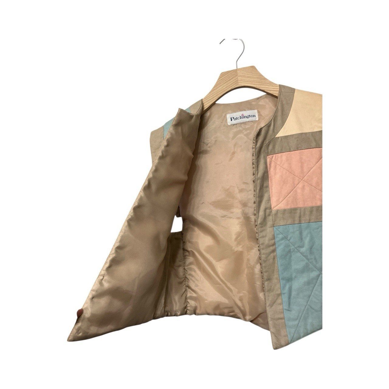 Vintage Patchington “Suedemore” Women’s Pastel Quilted Folk Vest Medium