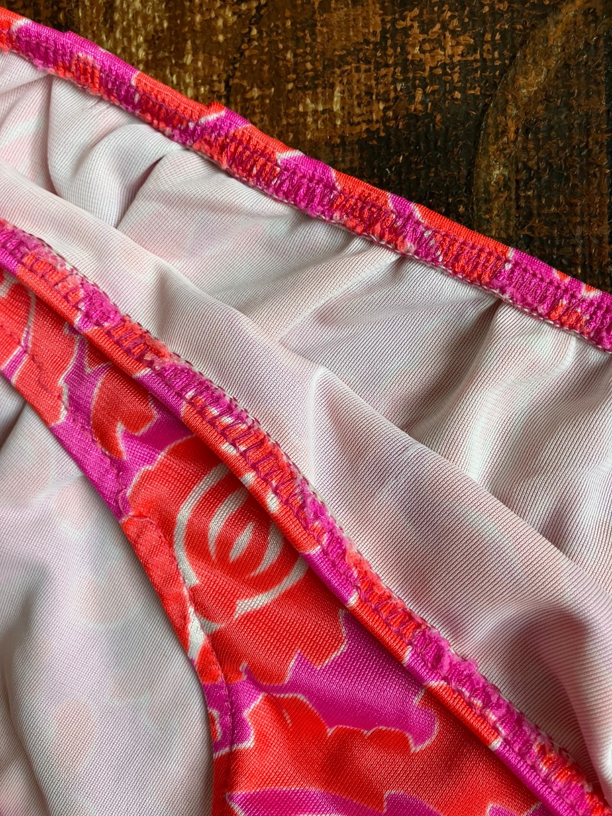VTG 60s JC PENNEY PSYCHEDELIC 3 PIECES HOT PINK+ORANGE BIKINI+DRESS USA 9/32 EUC