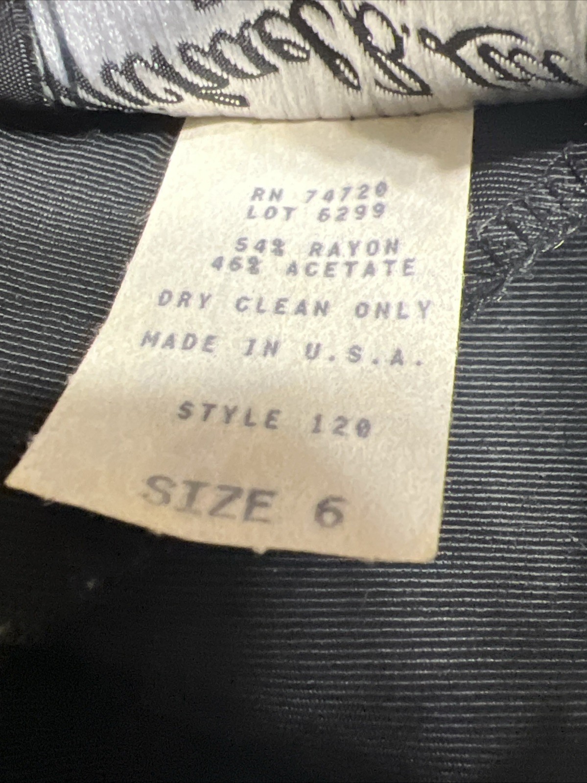 Vintage 80’s Drop Waist Office Midi Dress Petite 6 Black White Made USA
