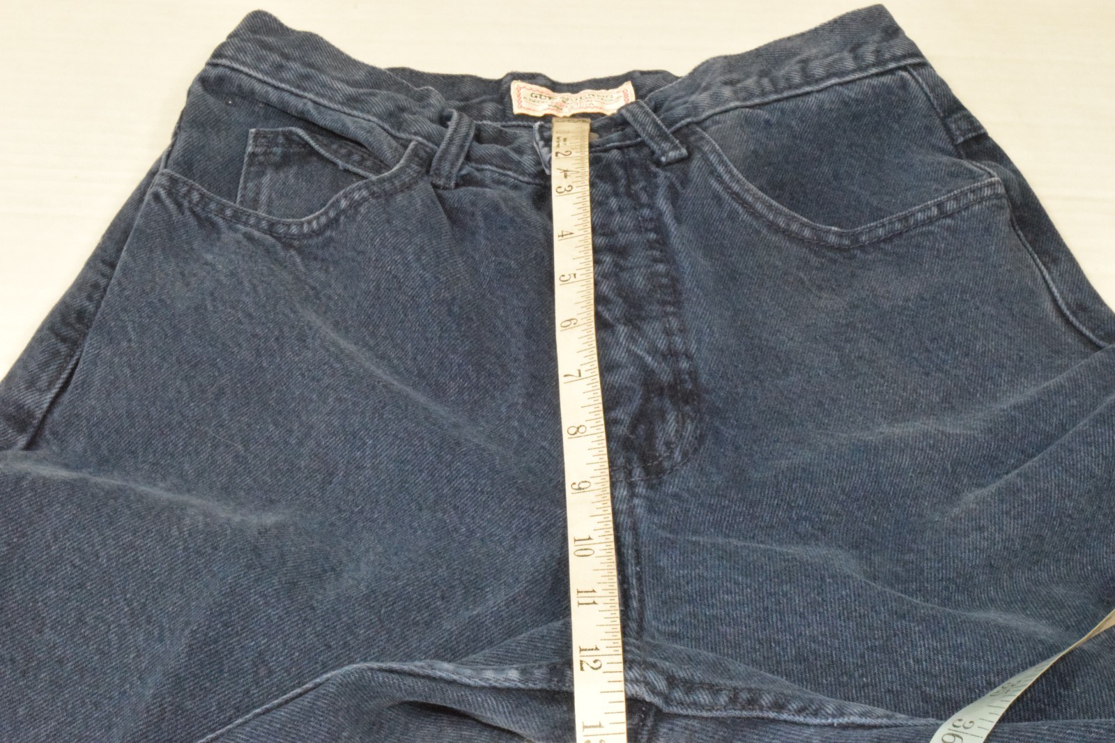 VTG Guess Jeans G Marciano 25 x 32 80s Navy Blue Wash High Waist Taper Made USA