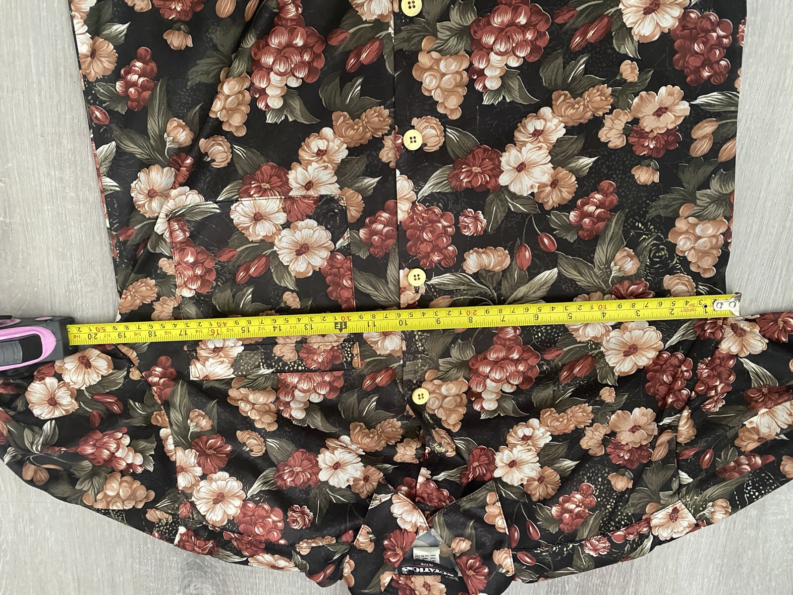 Vintage 90s Mob Wife Office Siren 70s Glam Floral Metallic Blouse Sz P* USA