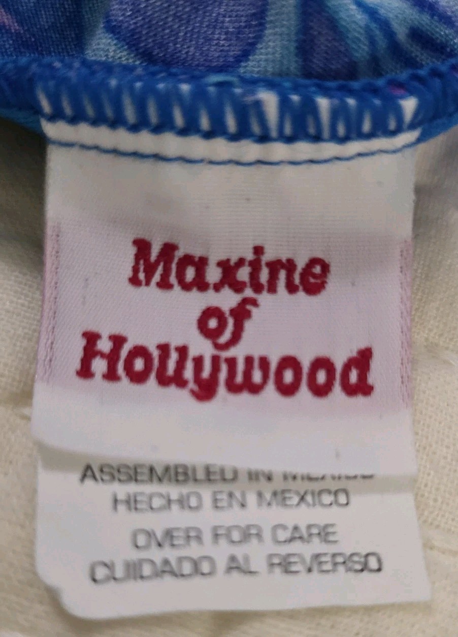 Maxine of Hollywood Womens Swimdress Swimsuit Blue Purple Sz 24W Vintage
