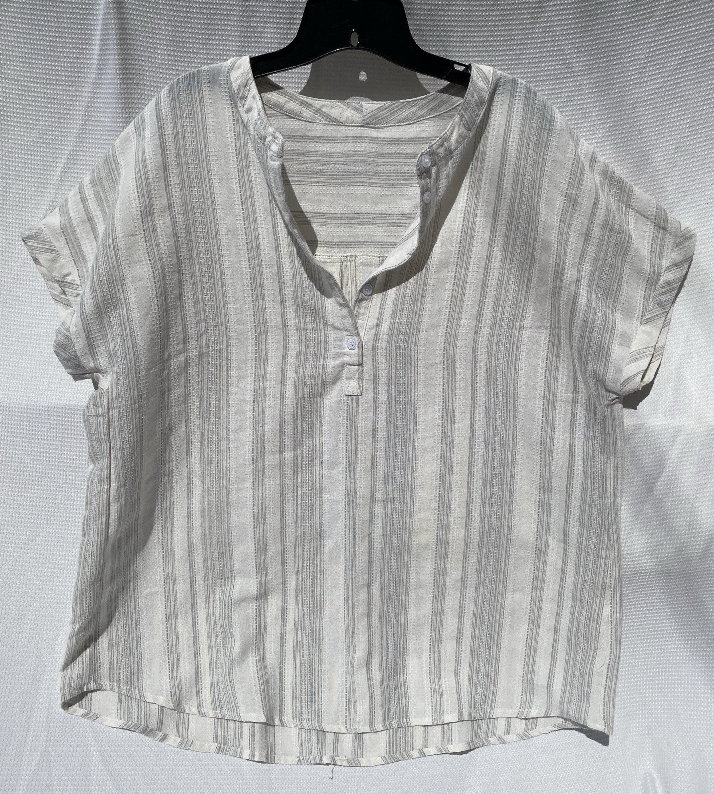 Cotton Blend Peasant Top XL Short Sleeve