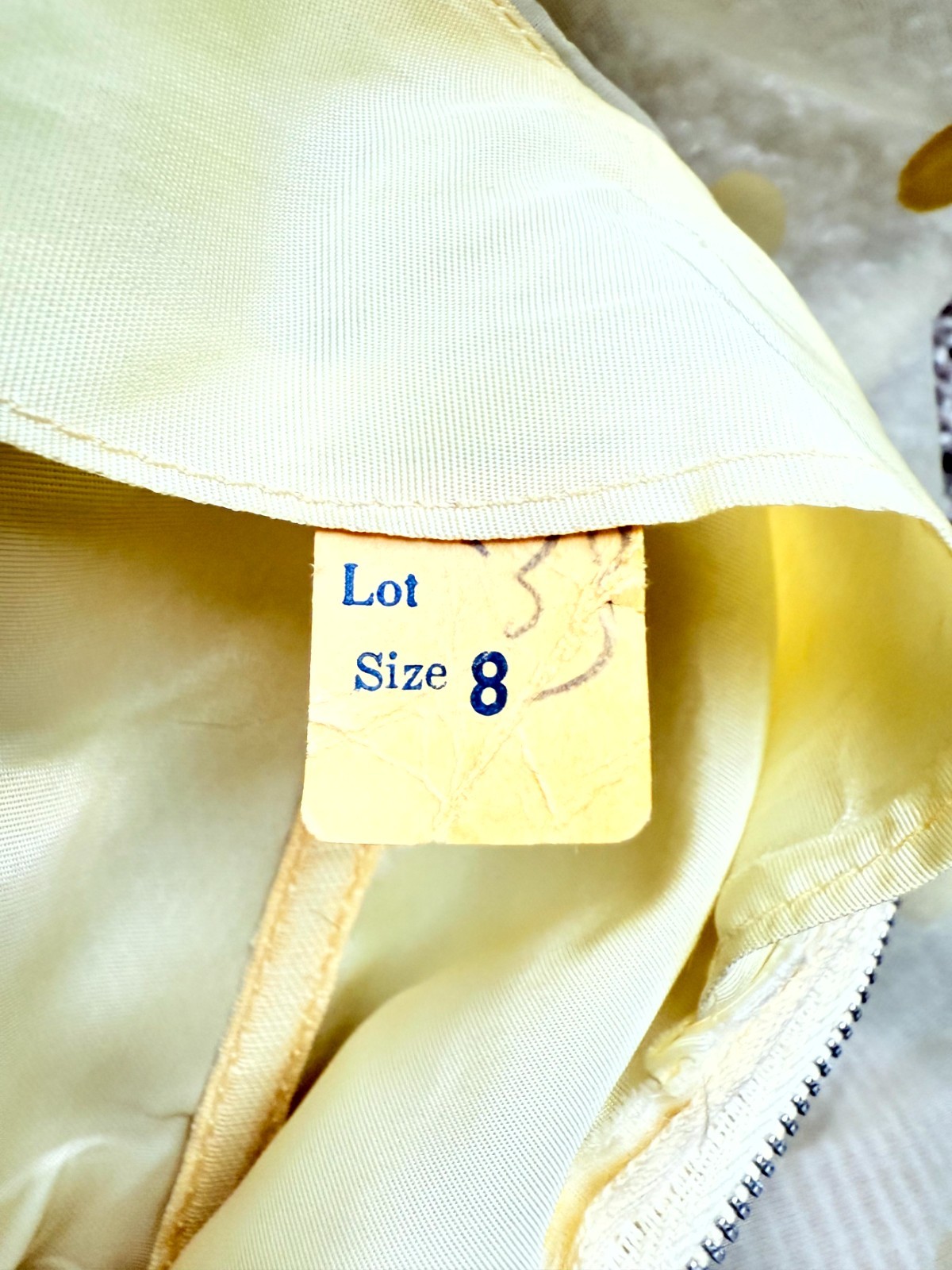 Vintage 1950s White Dress Yellow Polka Dots Tulle Chiffon Union Made