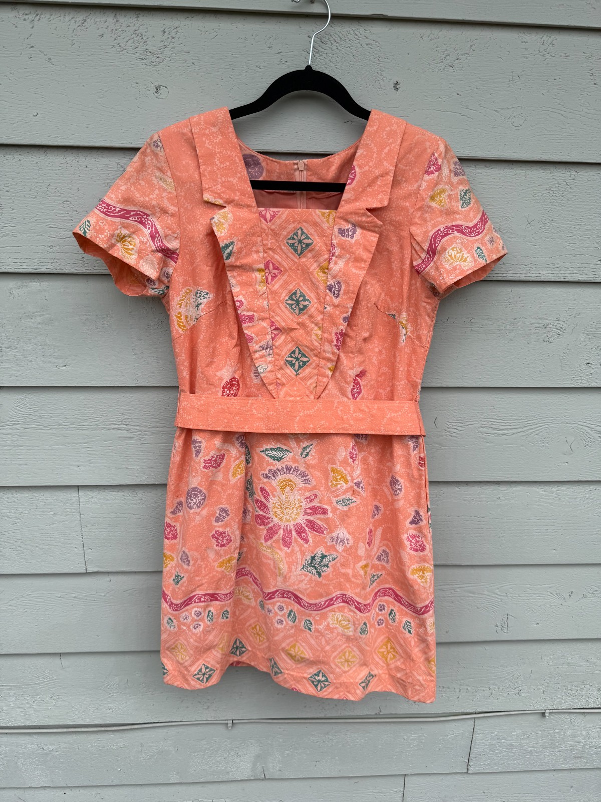 VTG 70s Tropical Mini Shirt Dress, Size Small, Retro, Unique