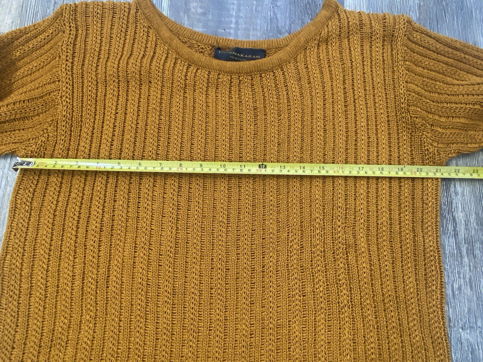 Vintage Designer DONNA KARAN NEW YORK Cotton Knit Weave Sweater 90s Y2K Med.