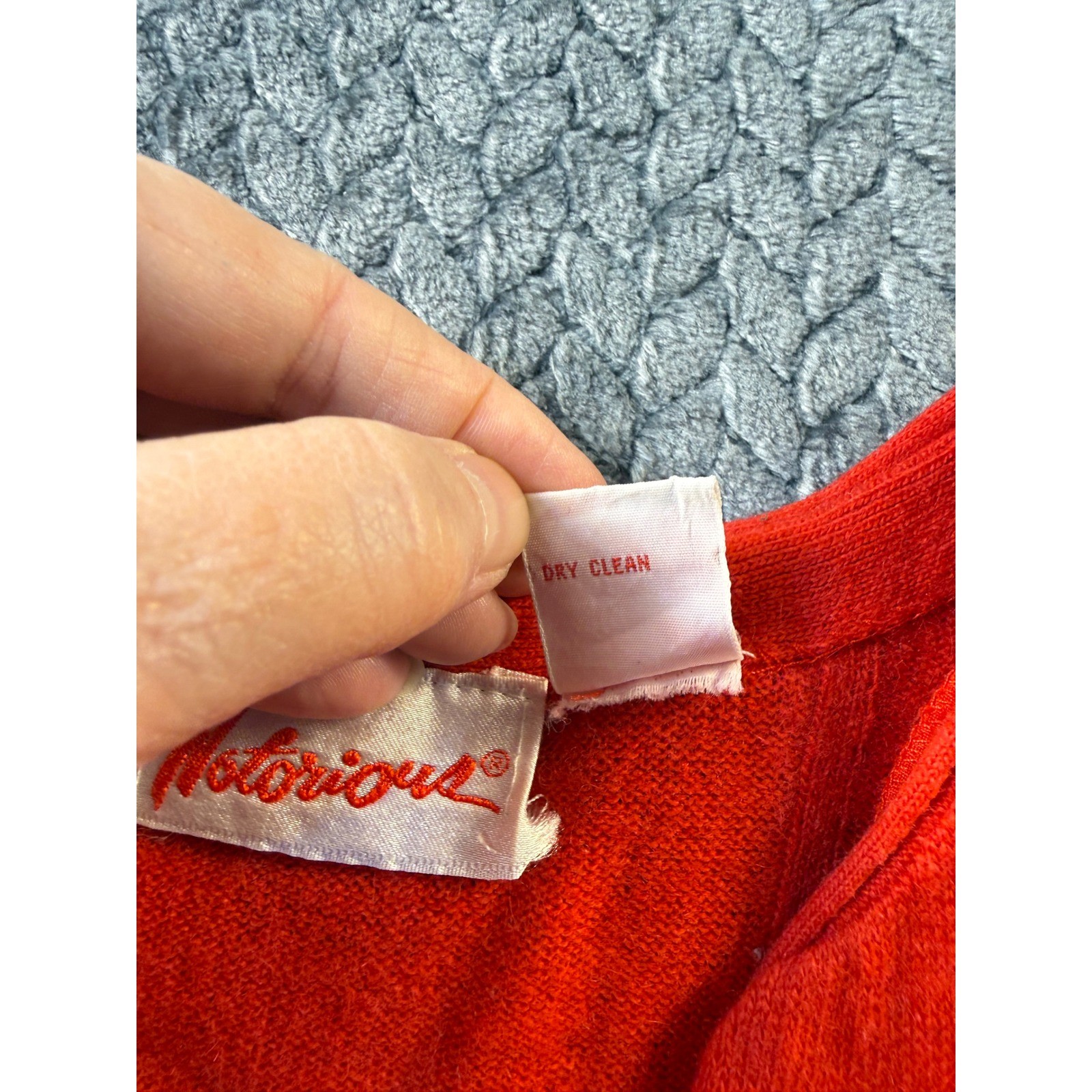Notorious Vintage Red Lambswool Angora Cardigan Sweater V-Neck S Coquette Granny