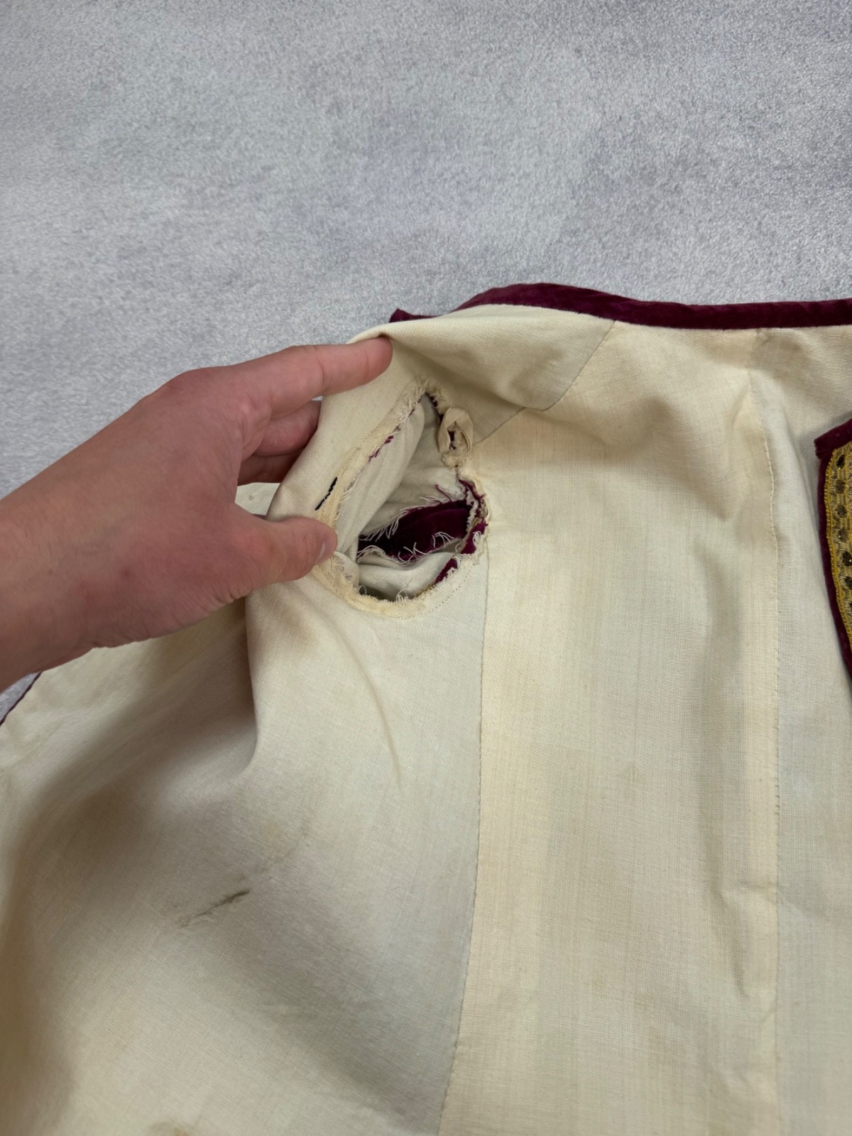 Rococo True Vintage Antique 18th Century Womens Frock Coat Jacket Red Very Rare