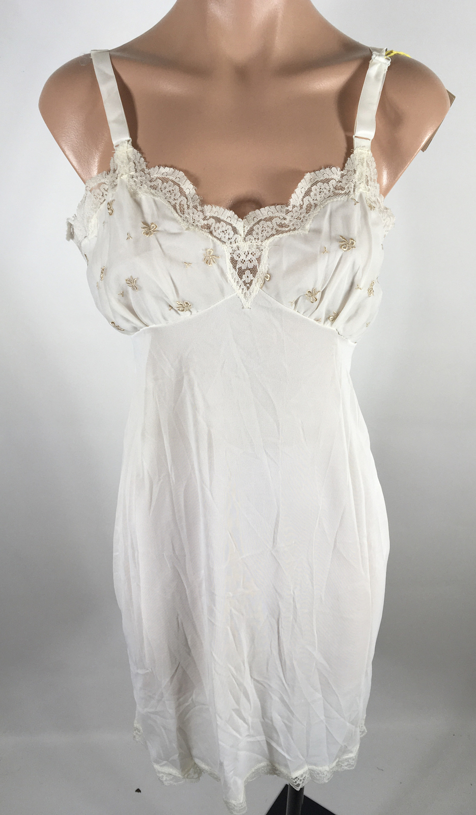 Aristocraft Vintage Full Length Slip Ivory Off White Embroidered Bows NEW NWT