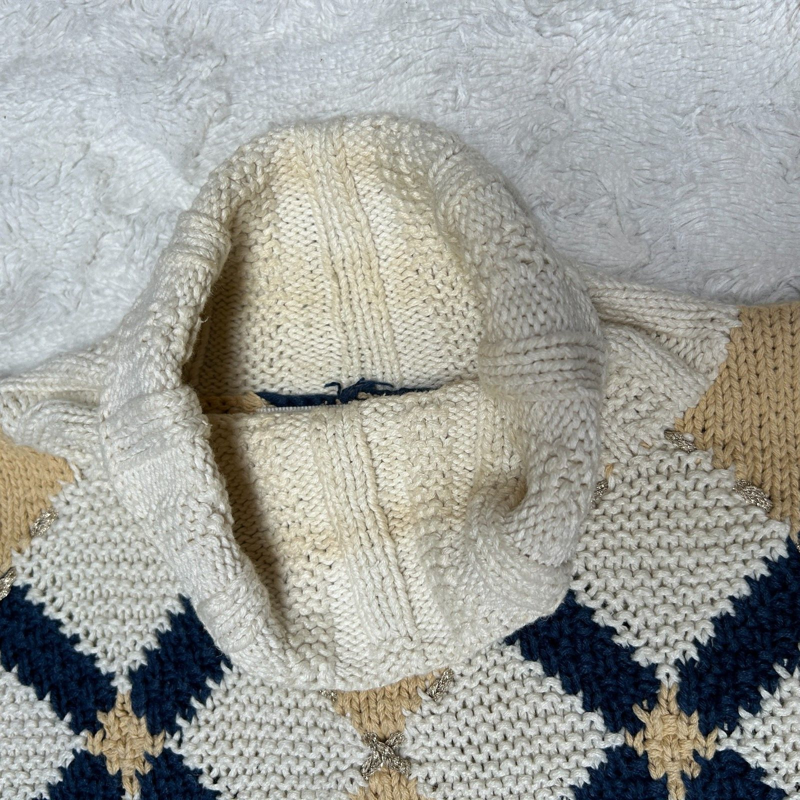 Vintage Casual Corner Limited Edition Hand Knitted Sweater Medium Ramie Cotton