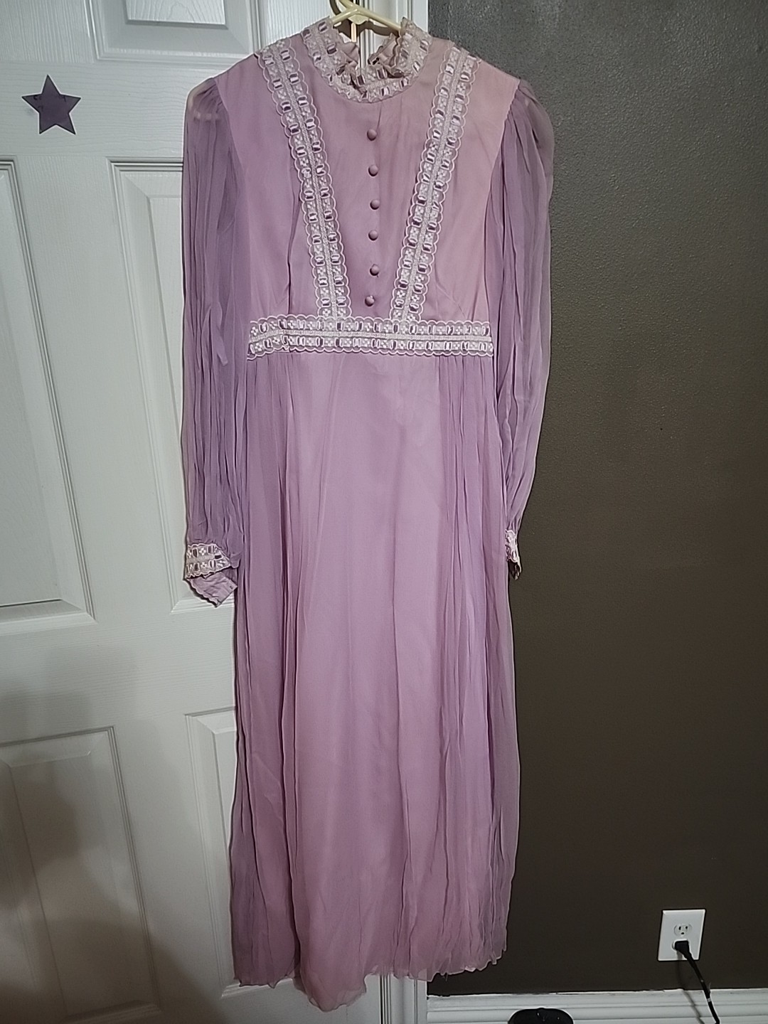 2 Vintage 60s/70s Nadine Purple Hippie Dresses Union Made Sz 7 & 11