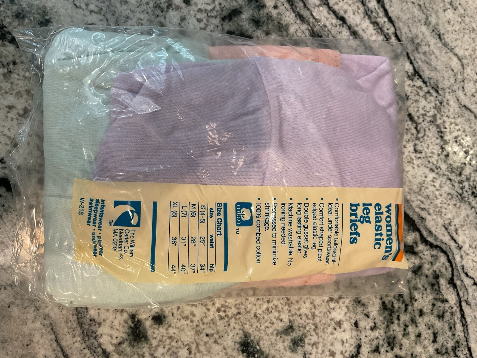 Vintage NOS Carters Womens Combed Cotton Briefs Underwear 3 Pair Small 4 -5