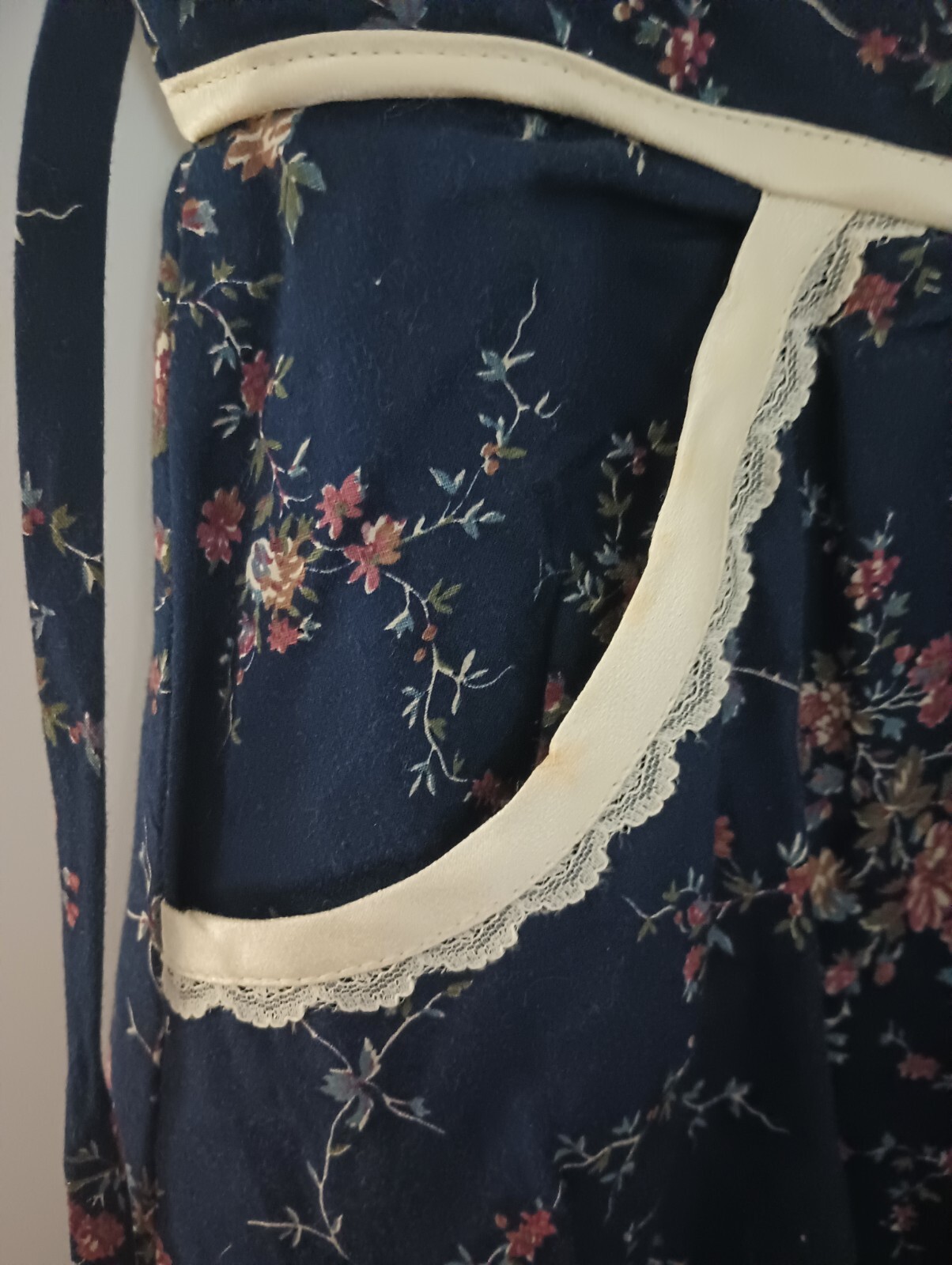 Vtg GunneSax 70s Navy Floral Midi Skirt Jrs Sz11 Pls Measure 28″ Waist READ
