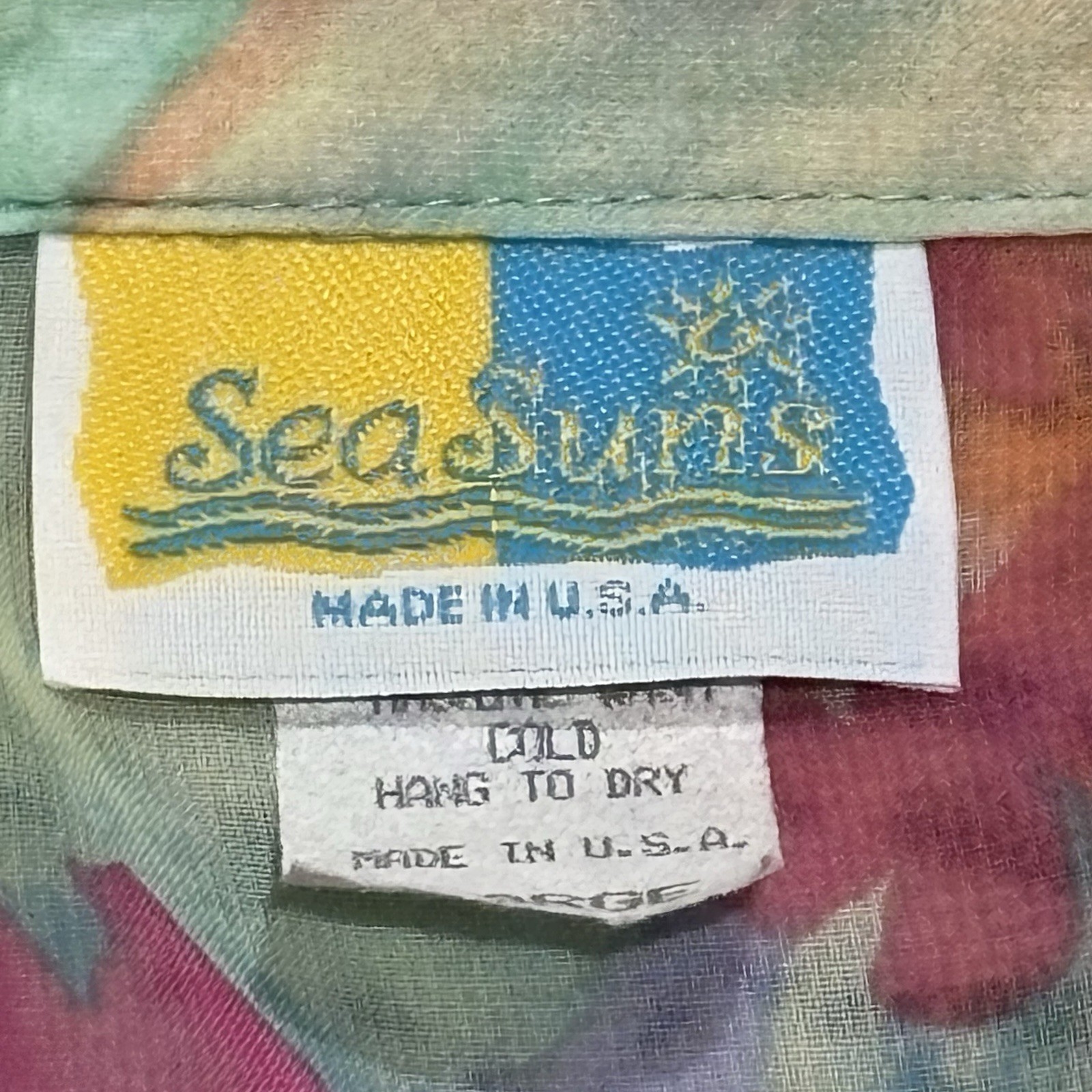Vintage Sea Suns Sheer Shirt Coastal Grandma Large USA
