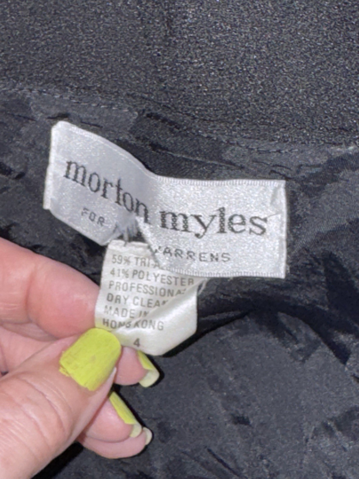 VTG Morton Myles for the Warrens Wiggle Ruffle Short Sleeve Black Dress Sz 4