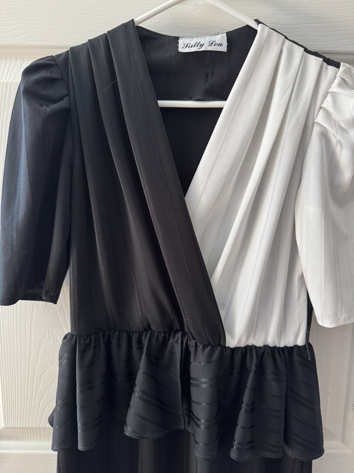 Black White Vintage Dress Sally Lou Curella Devil 1980s
