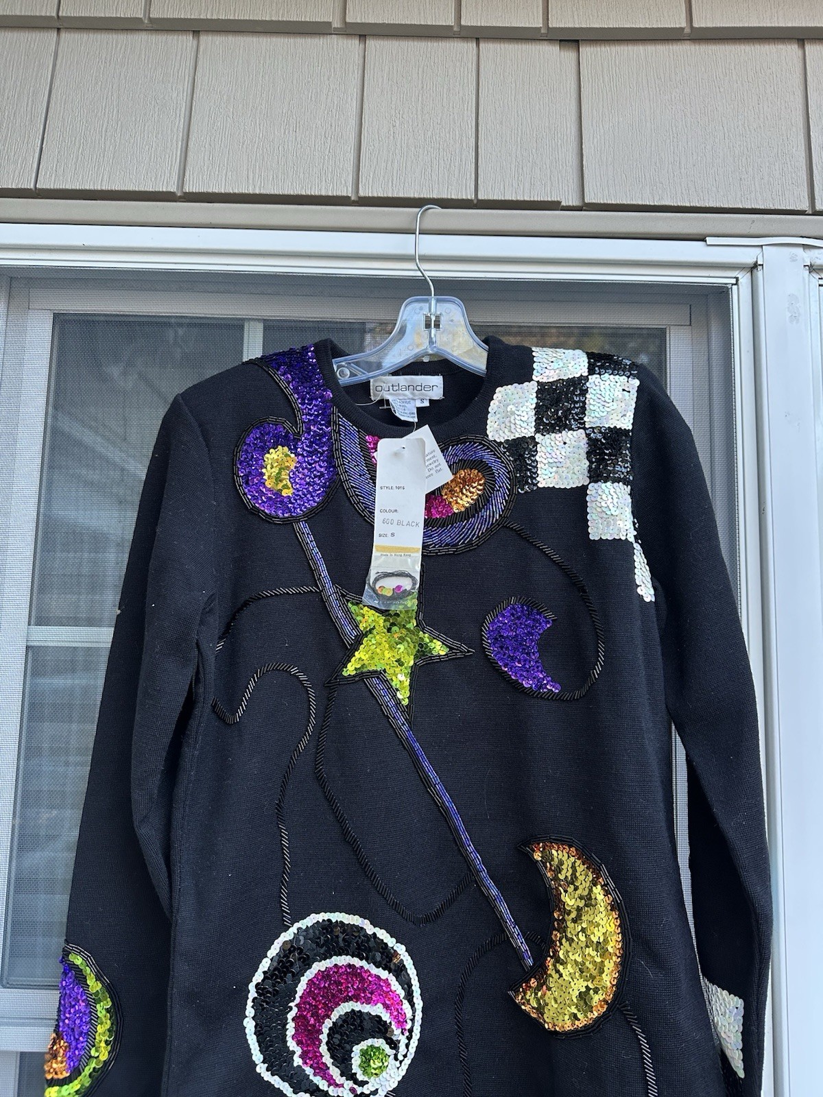 Vintage 90s Outlander Womens Sequin sweater Size Small retro Neww/ tags