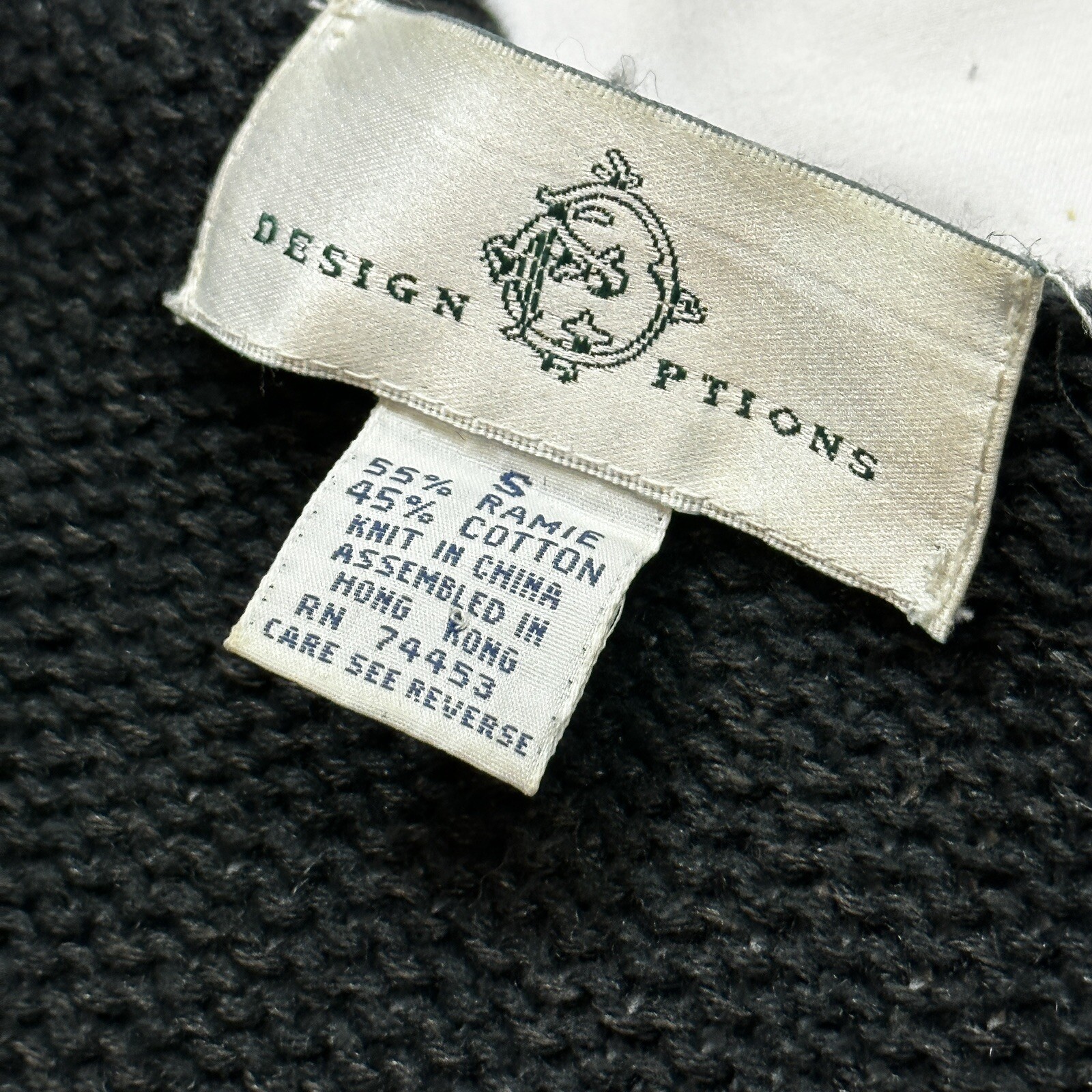 Vintage DESIGN OPTIONS Knitwear Cardigan Sweater Alphabet And Numbers Sz. Small